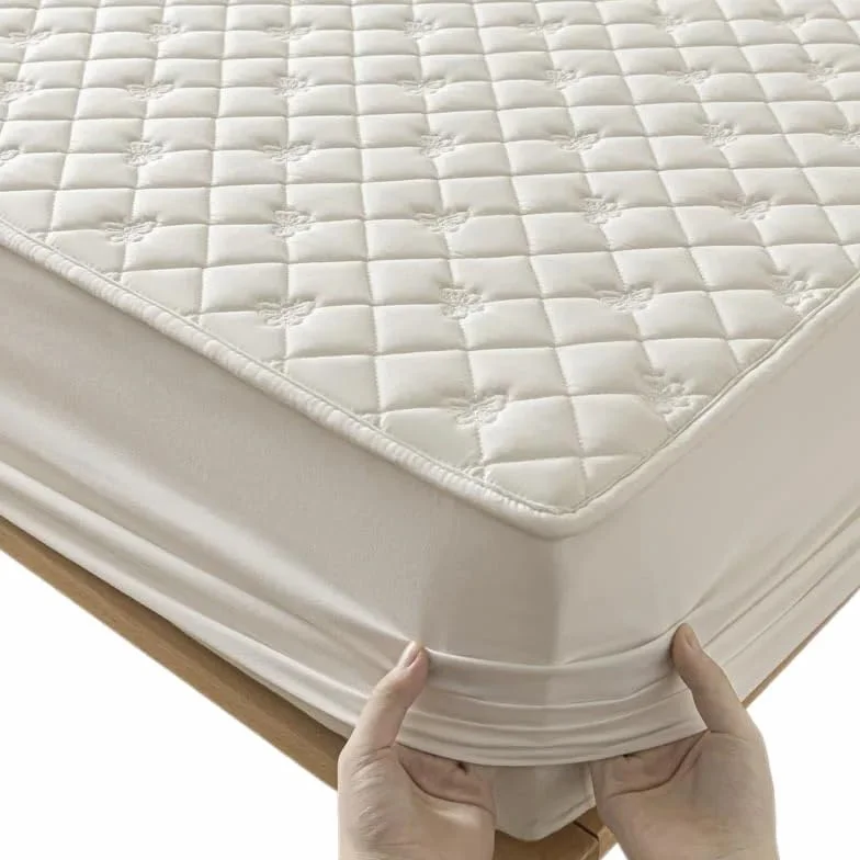 Protector Colchon Impermeable,Cubre Colchon Protector de colchón Impermeable con diseño Acolchado - Funda de colchón silenciosa(1,Twin)