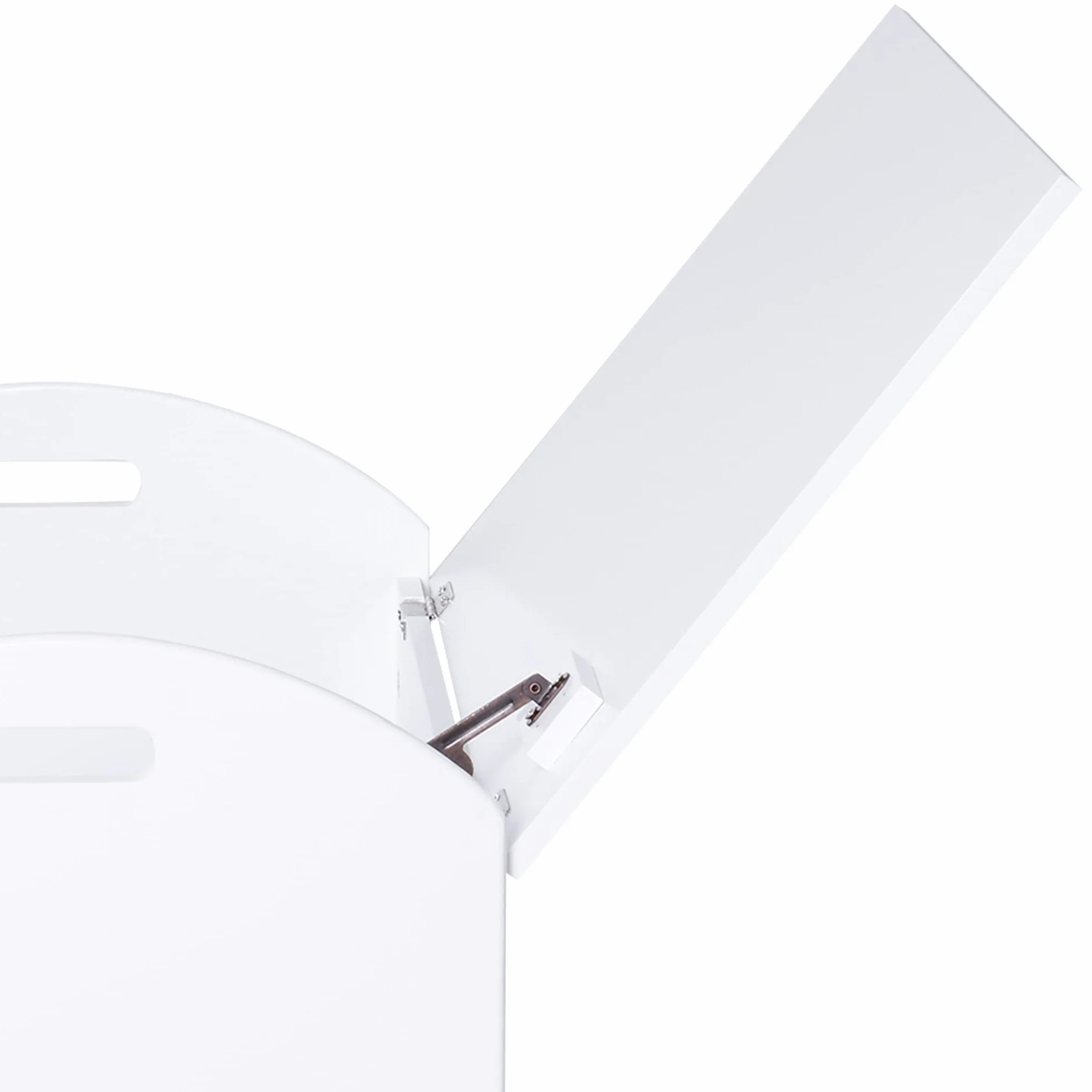 HOMCOM Baúl de Almacenaje Organizador de Juguete de Niño Tapa Reversible Diseño con Seguridad 62x40x46,5 cm Amplio Espacio Carga 20 kg Blanco