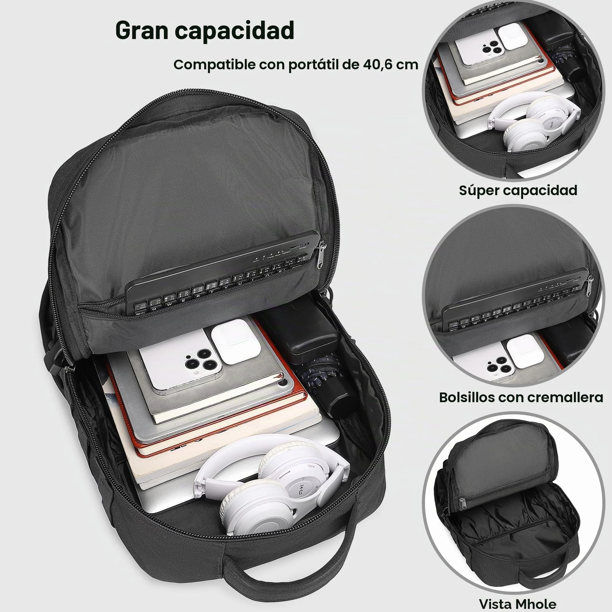 Mochila táctica militar impermeable 25L asalto 3 días Molle soporte botella agua Black
