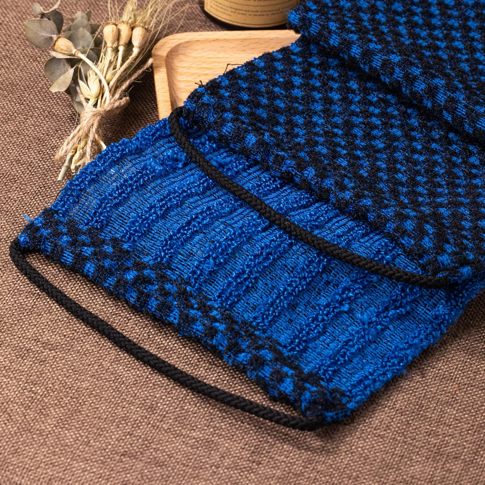 Yiclick Toalla exfoliante de doble tamaño, exfoliante corporal, paño de esponja de lufa, trapo de esponja coreana y japonesa, lavadora de espalda para uso en la ducha y baño (azul)