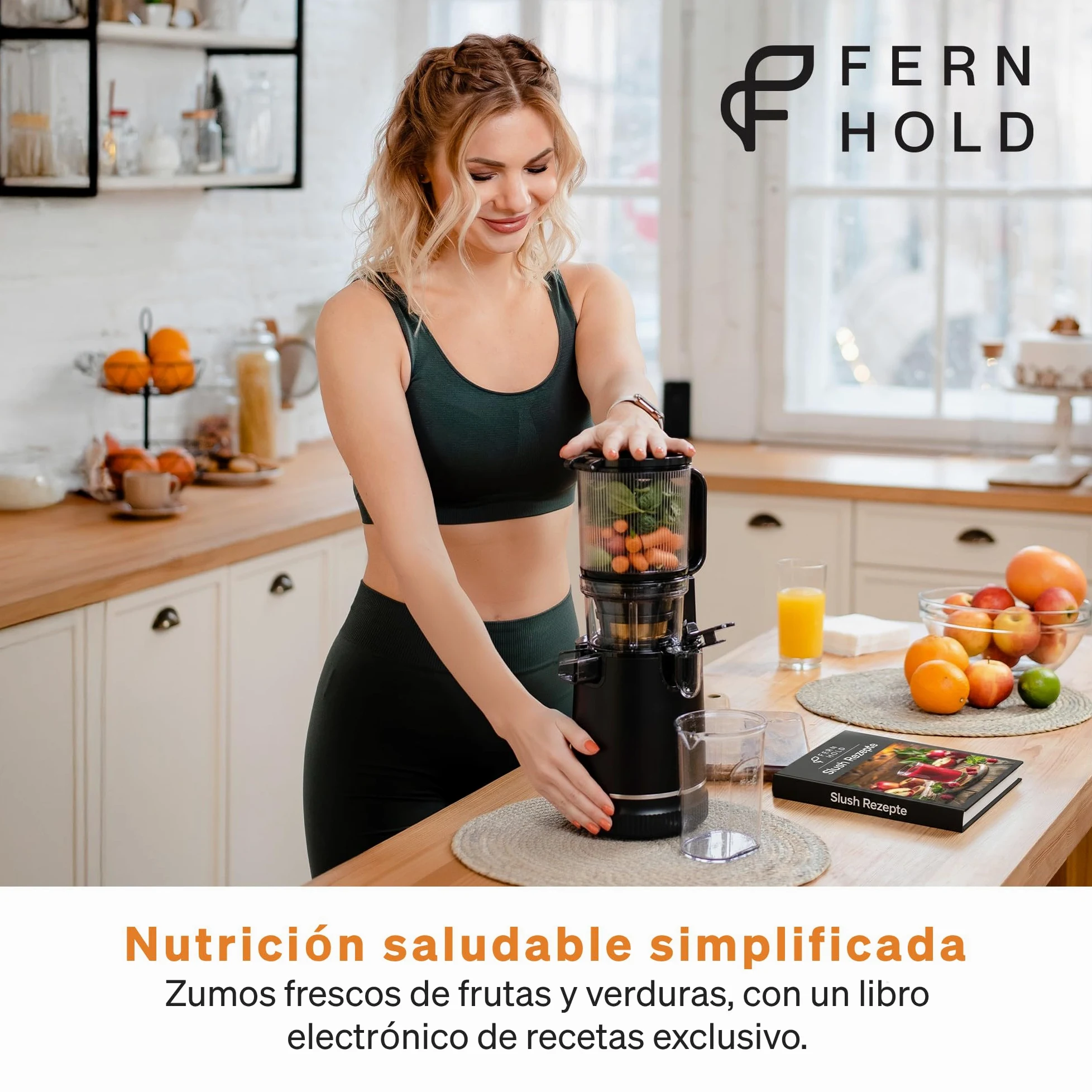Extractor de Zumos 250 W, Slow Juicer de Prensado en Frío con Tolva XXL de 130 mm para Frutas y Verduras Enteras | Sin BPA | Función Inversa | Incluye 2 Vasos, Cepillo y Recetas de Zumo