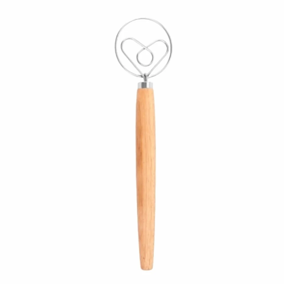 Varillas de Batir para Cocinar Mezclador De Madera For Masa De Pan, Acero Inoxidable, Adecuado For Amasadora, Herramientas For Hacer Pan Huevos, Espumar, Batir(33x8cm)