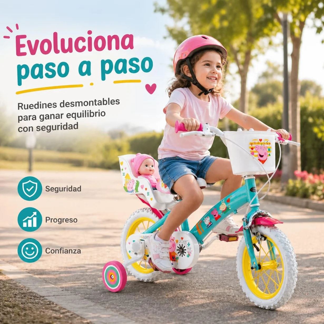 Bicicleta 12" Peppa Pig 3-5 años