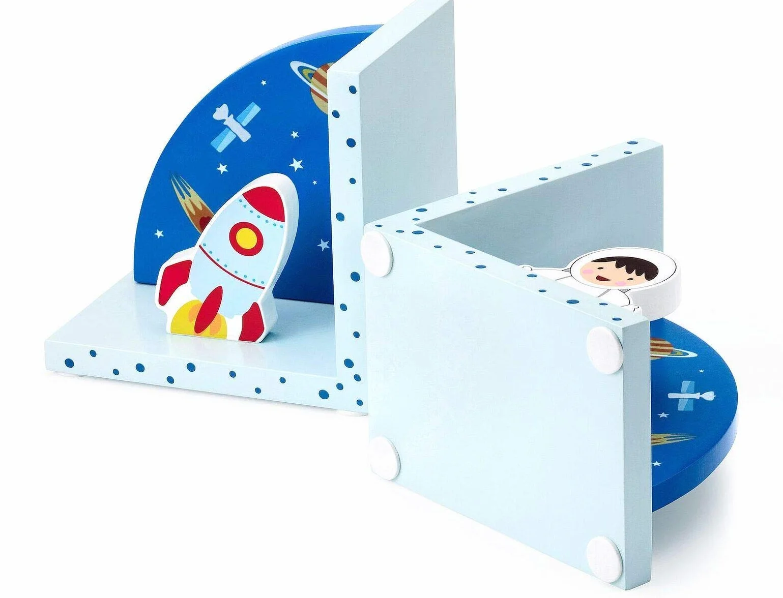 Mousehouse Gifts - Sujetalibros infantiles 3D - Madera - Temática espacial