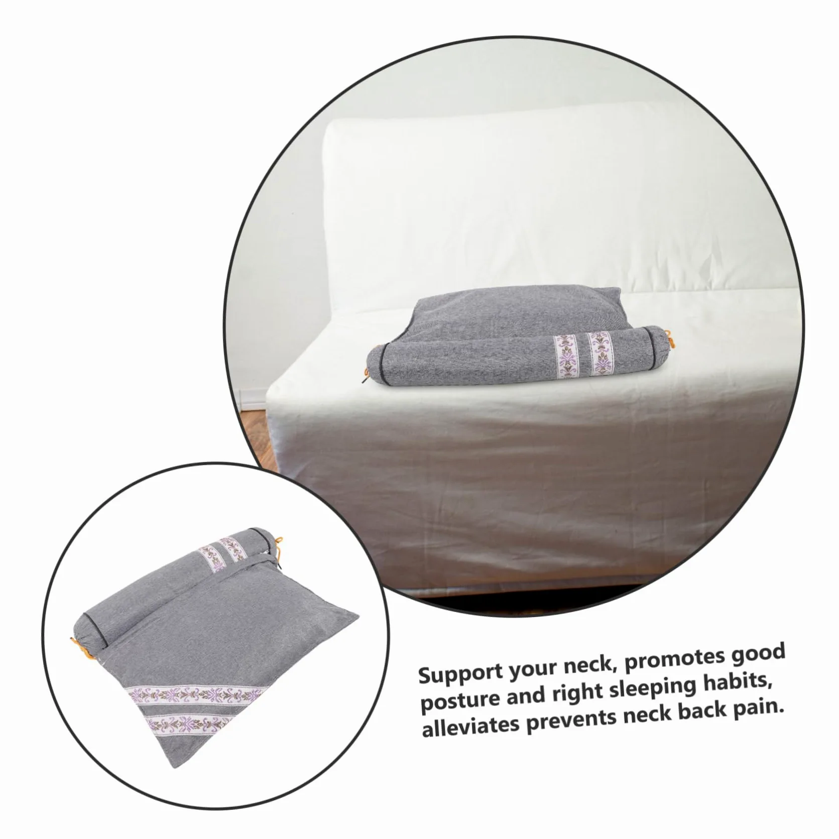 Mikinona Almohada Inteligente Rollo de Cuello Relleno para Cuello y Espalda, Soporte Cervical, Conserva la Forma, Adecuado para Coche y Avión