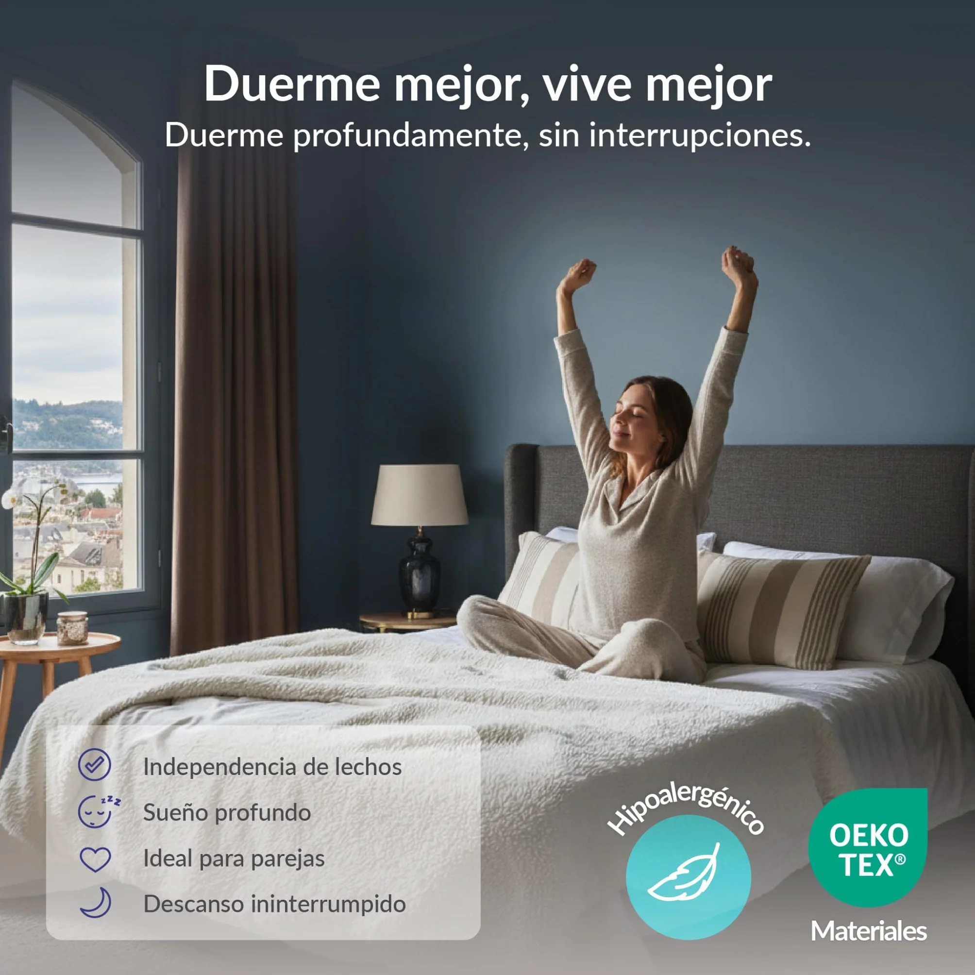 Naturalex - Privilege - Colchón 150x190 cm Núcleo Híbrido - 30 cm | Híbrido Muelles Ensacados y Viscoelástica - Espuma HR y Blue Látex - Ergonómico, Transpirable, Gran Adaptabilidad - Semifirme