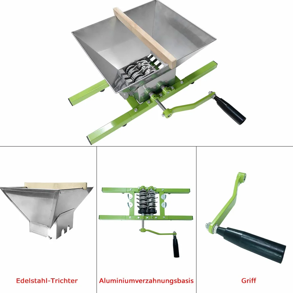 Froadp Prensa de Frutas 7L Molinillo de Frutas de Acero Inoxidable Triturador de Frutas con Embudo y Asa Picadora de Fruta Manual Exprimidor de Frutas para Zumo, Sidra y Vino Fácil de Limpiar