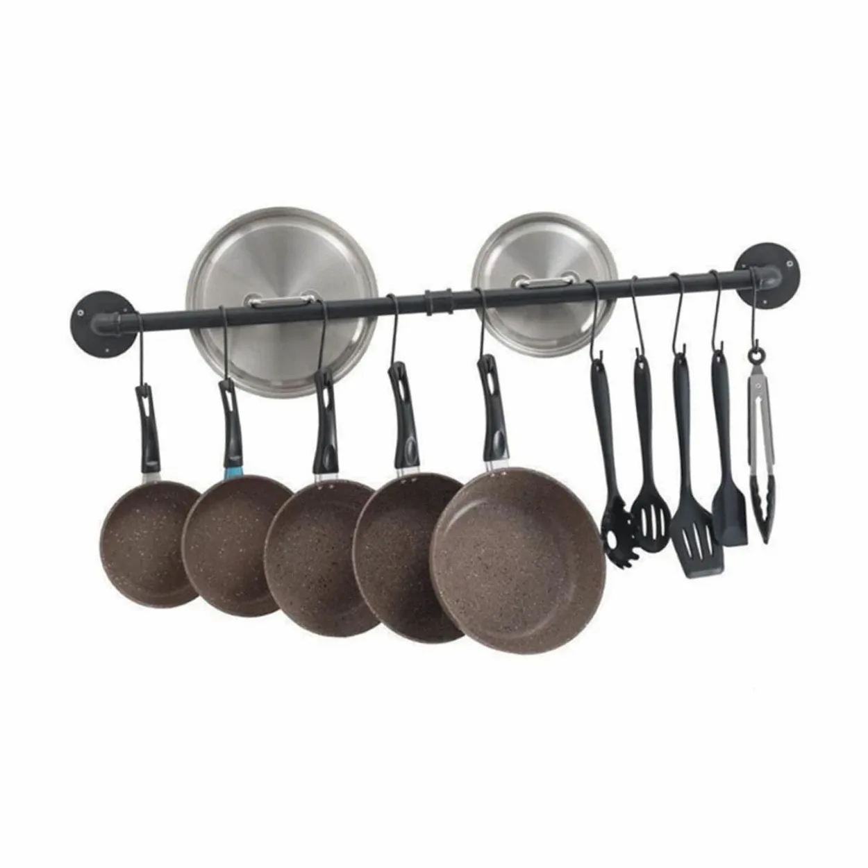 Rejilla Para Tapas De Ollas De Hierro Riel De Pared Para Ollas Organizador De y Sartenes Estante De Almacenamiento Para Cocina Colgar Utensilios Pared