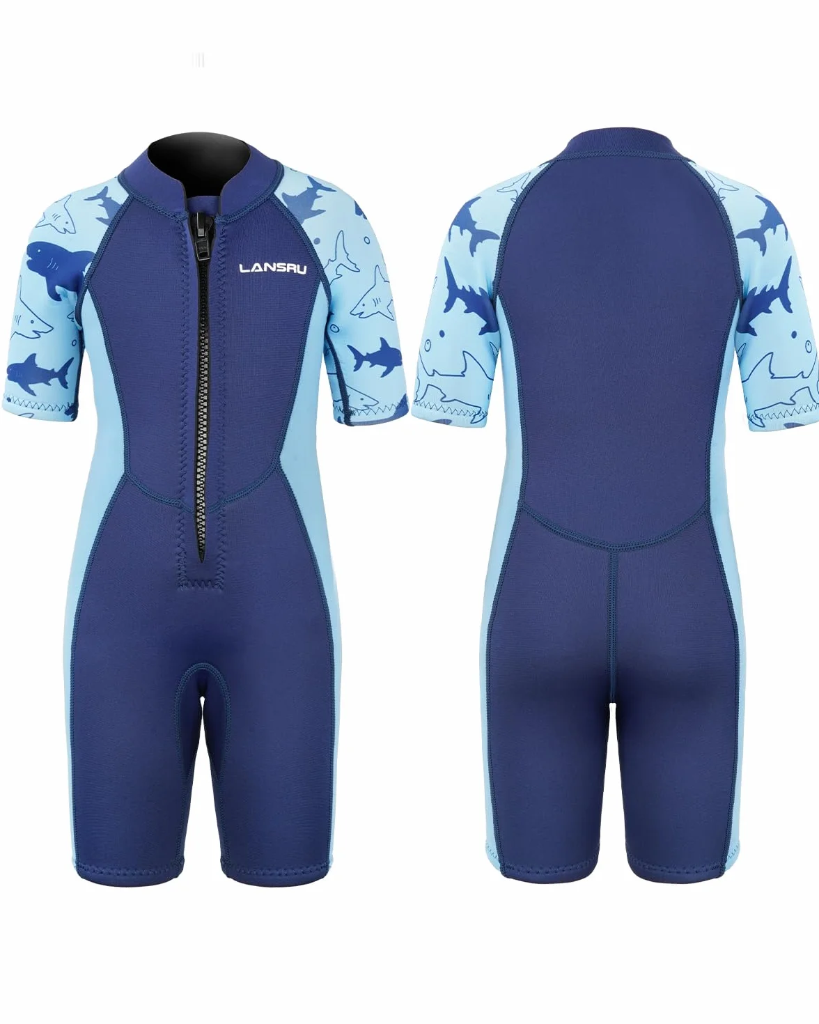 Traje de neopreno para niños 1-10 años SCR 2mm protección UV cremallera frontal natación