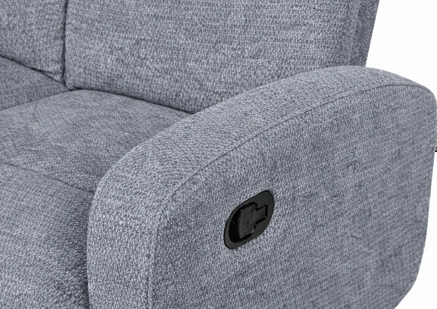 DUPI Sillón Sofá Soft Relax Reclinable | Palanca Manual para reclinar Respaldo y reposapiés | Espuma HR Alta Resiliencia | Gris | 2 Plazas