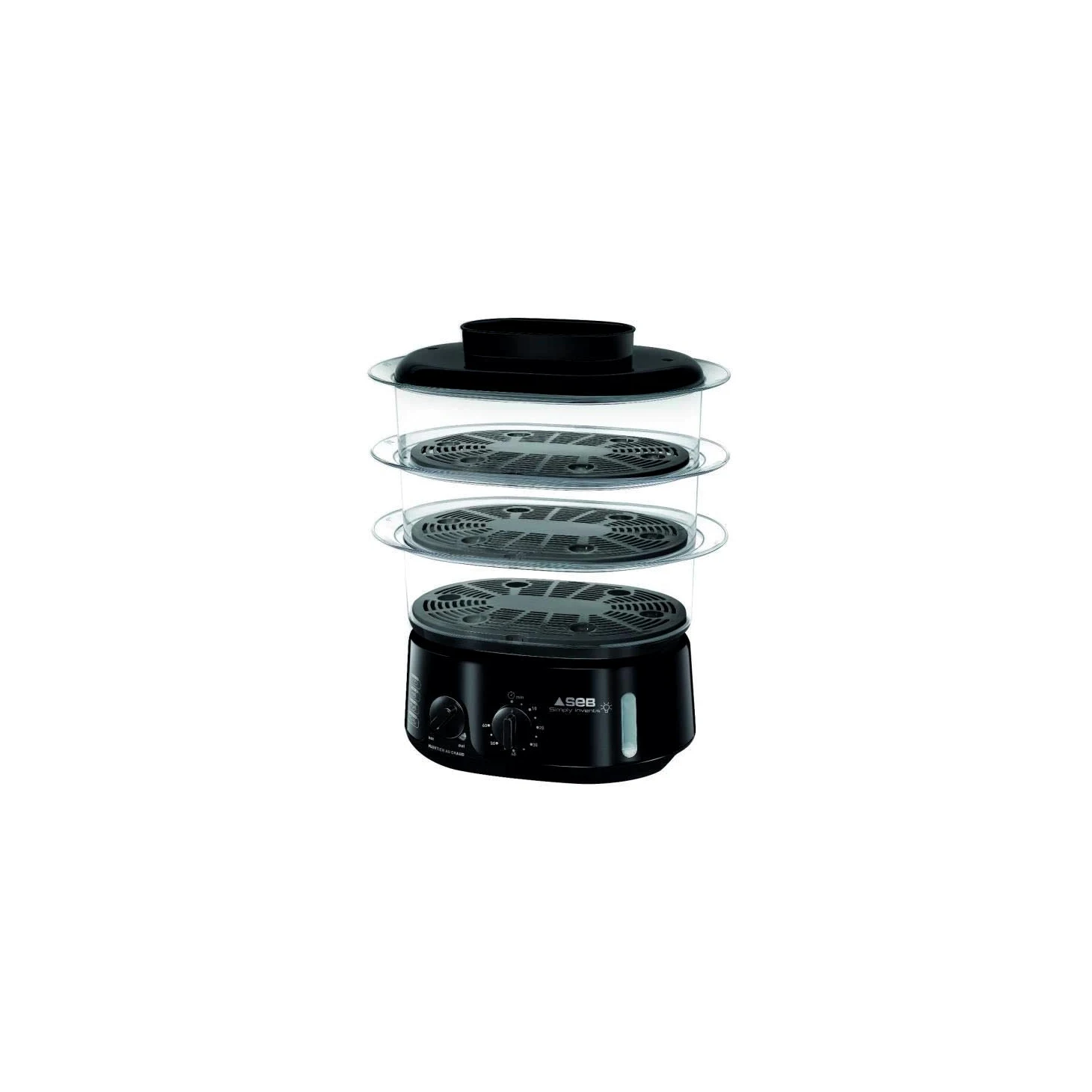 Seb Simply Invents - Olla de vapor (3 tazones, capacidad modular, mantener el calor, color negro VC110800)