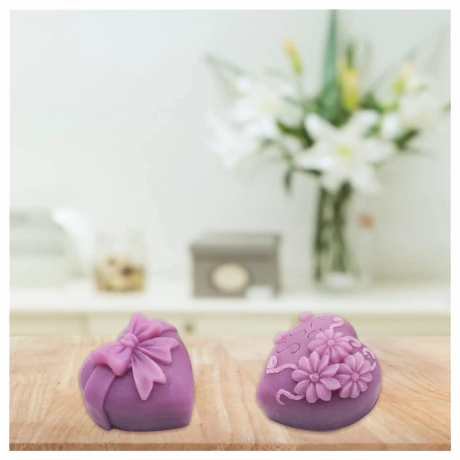 moldes de silicona, moldes de resina, Moldes de bricolaje Molde de vela de silicona, Molde de rosa en forma de corazón, Molde de chocolate de flor de amor, Molde de horneado de postre de manualidades