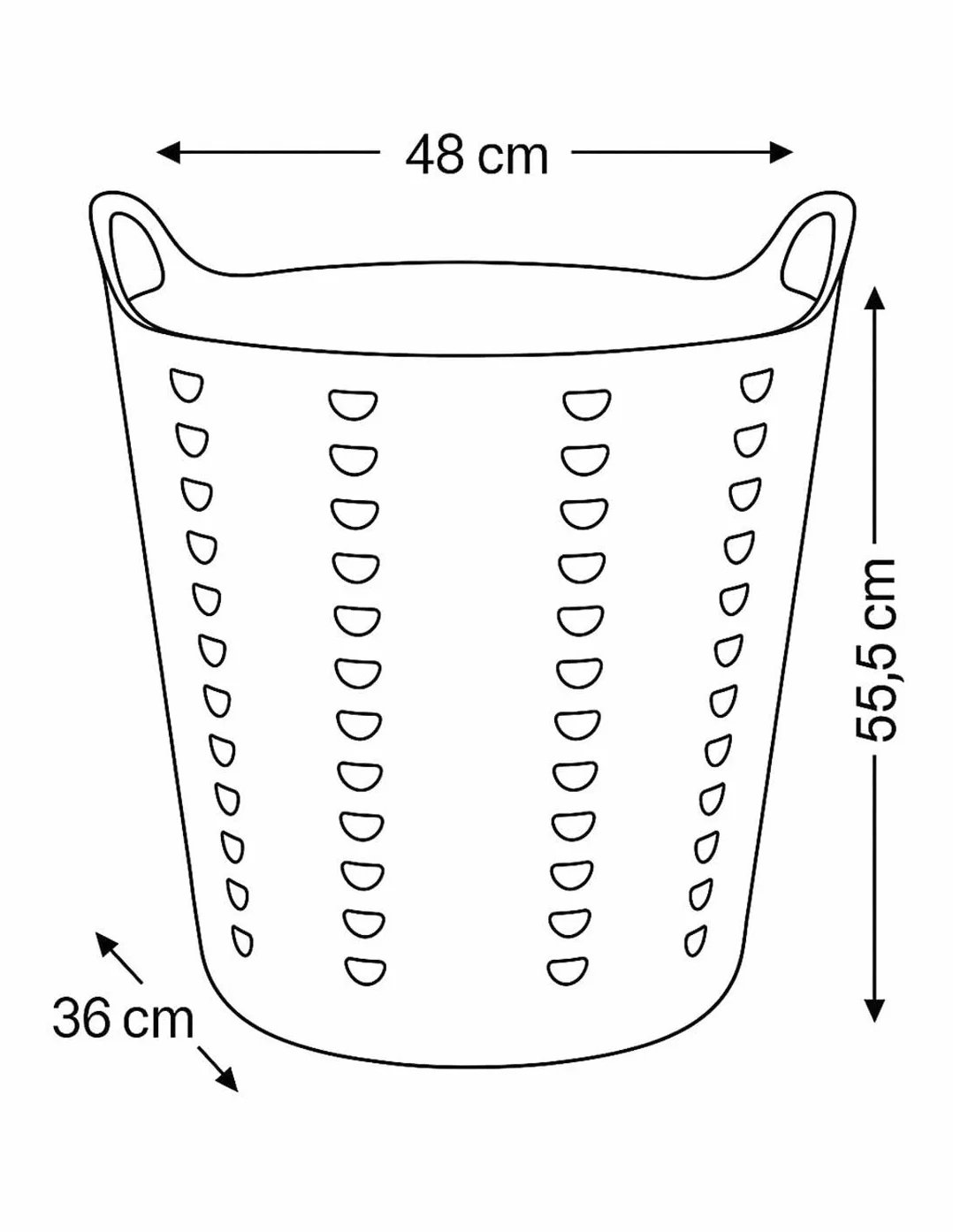 JARDIN202 - Cesto Ropa Sucia 60L y 26L con Agujeros Triangulares | Cesta Colada Moderna | Gris, Azul o Verde | 60 litros (Verde)
