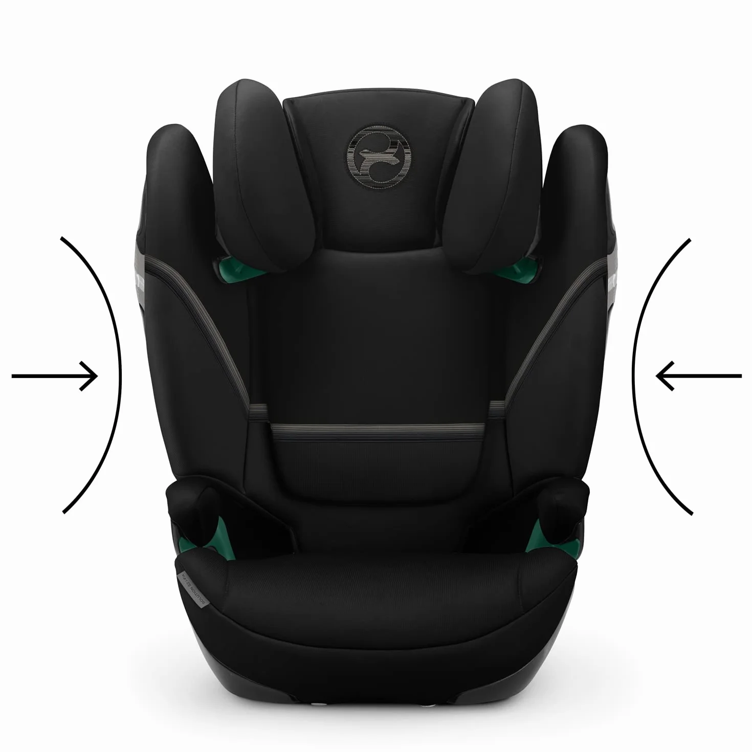 Cybex Gold Silla de coche Solution S2 i-Fix, Para coches con y sin ISOFIX, 100 - 150 cm, De 3 a 12 años aprox. (15 - 50 kg), Negro (Moon Black)