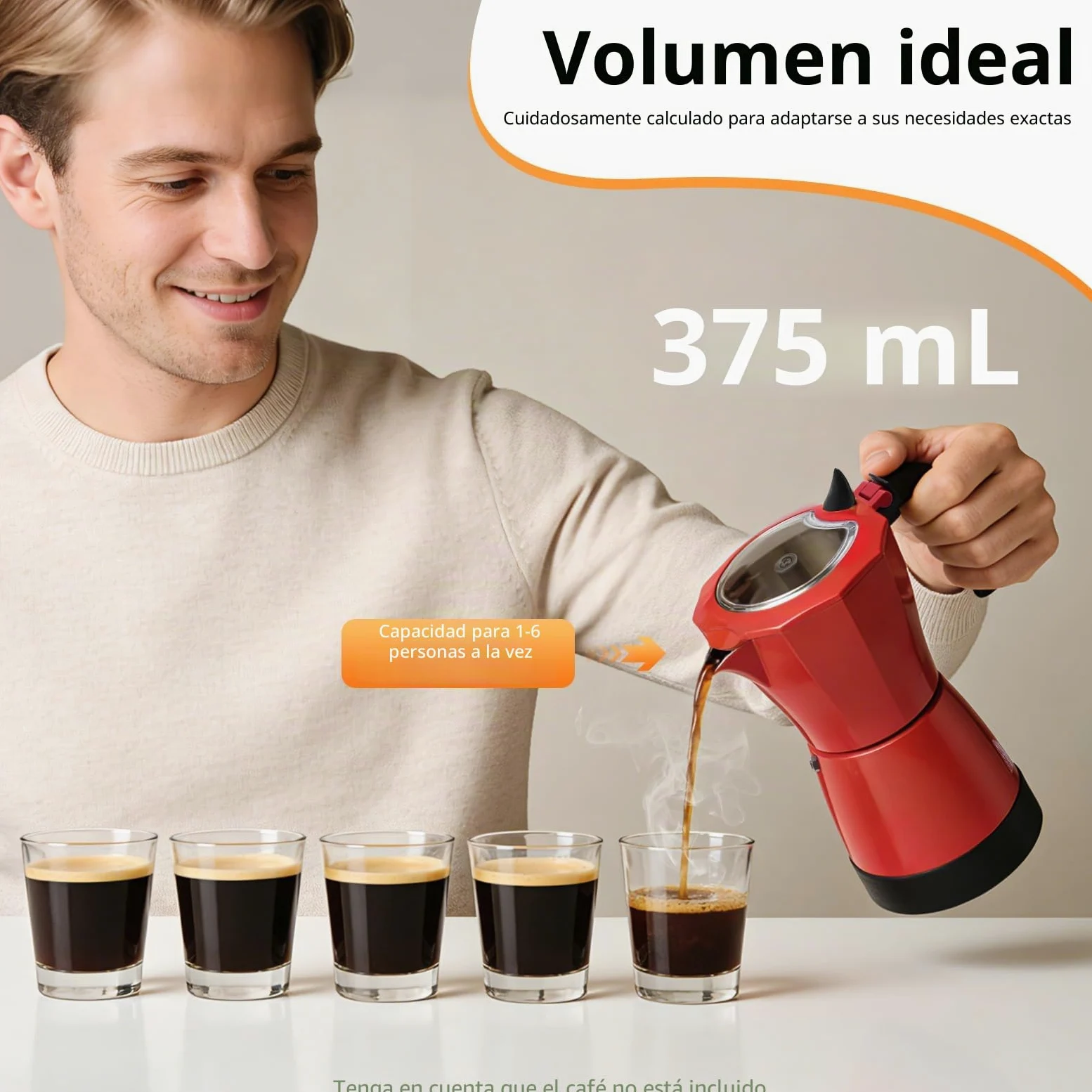 480W Cafetera Italiana 6 Tazas Cafetera para Induccion Cafetera con Base Pequeña Cafeteras Expreso Ofertas Aplicar Casa, Conferencia, Cafetería, DIY Varios Tipos Café Exquisito