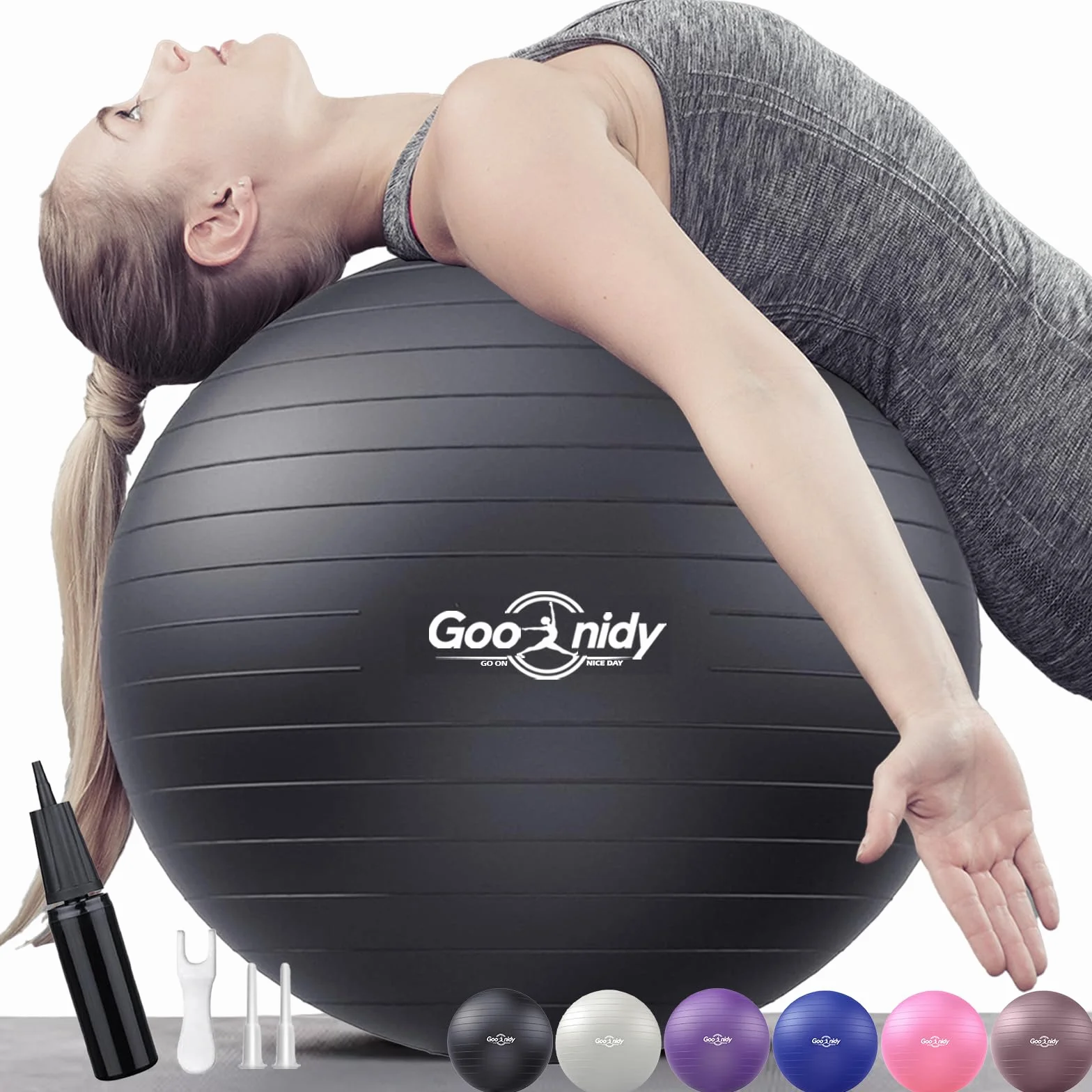 Pelota De Pilates Grande Suave para Embarazadas 65 45 55 75 85 CM, Bola Yoga Anti-estallido con Bomba Soporta 2200lbs, Fitball Embarazo Ball Balon Pequeña