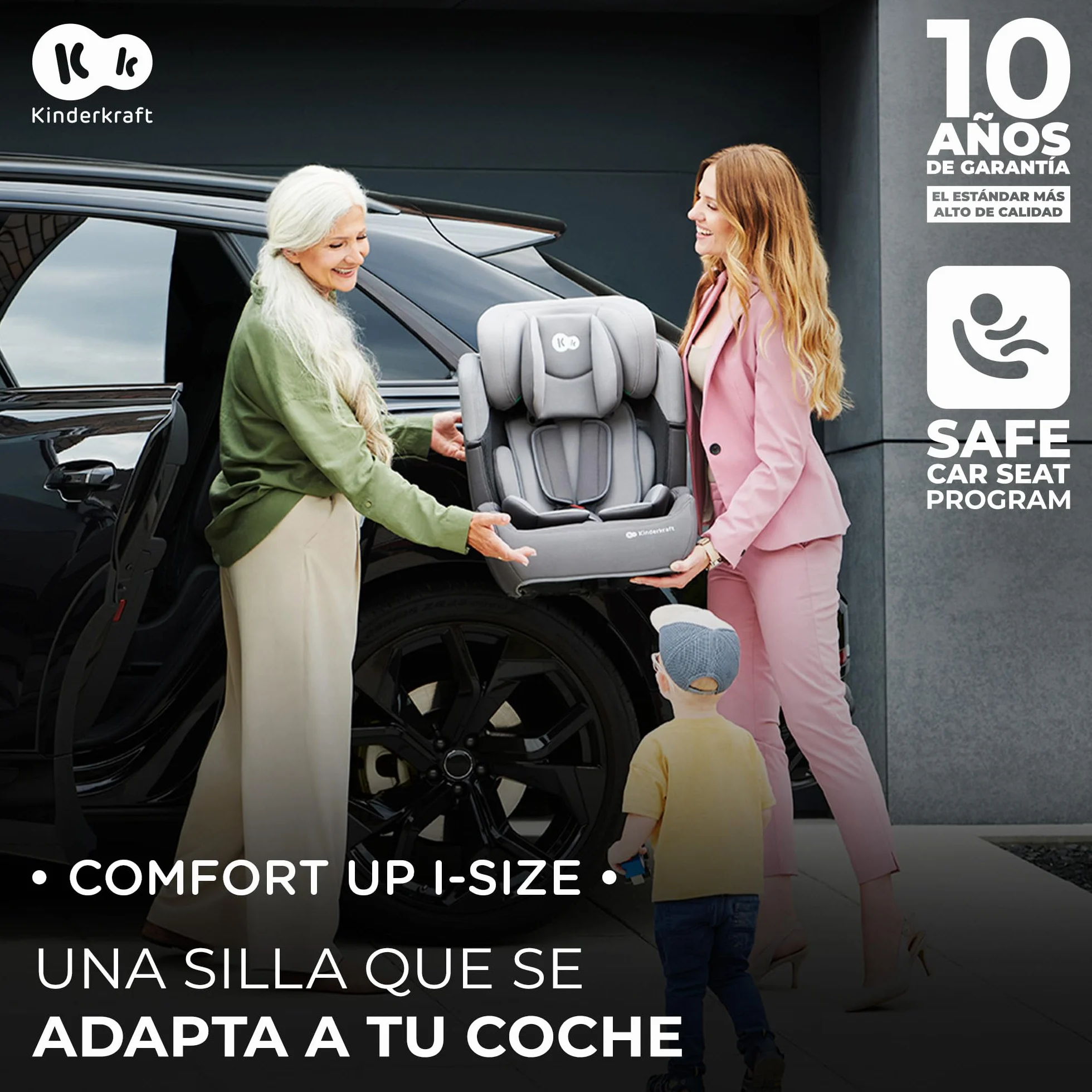 Kinderkraft COMFORT UP i-Size Silla coche bebé Grupo 1/2/3 9-36 kg Negro