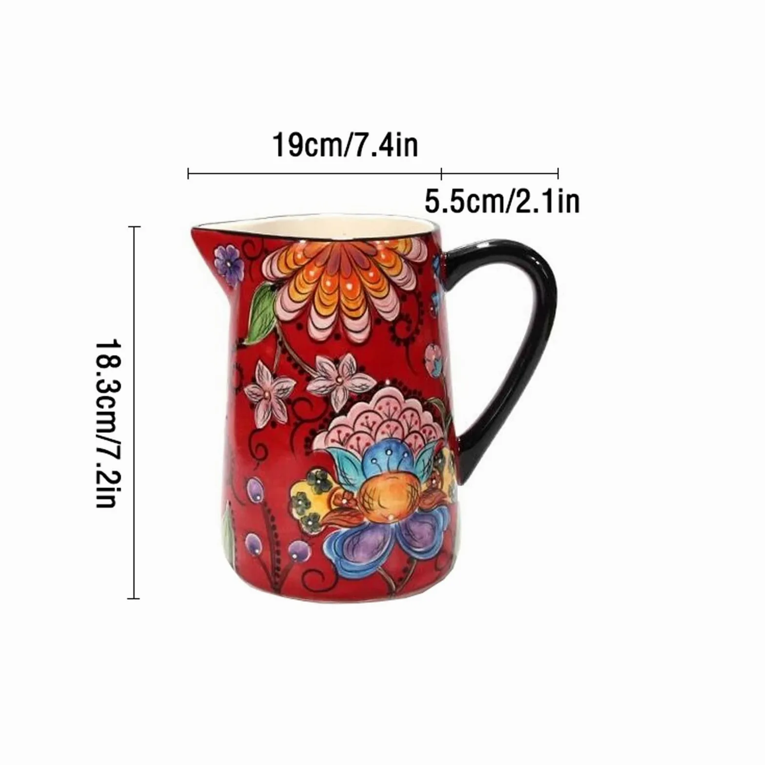 Jarra Agua Fria Jarras de cerámica Coloridas con Asas y cochecitos Tetera Creativa de Jarra Multifuncional para Jugo, té fragante, Bebidas Calientes y frías Jarra Agua Detox Frutas