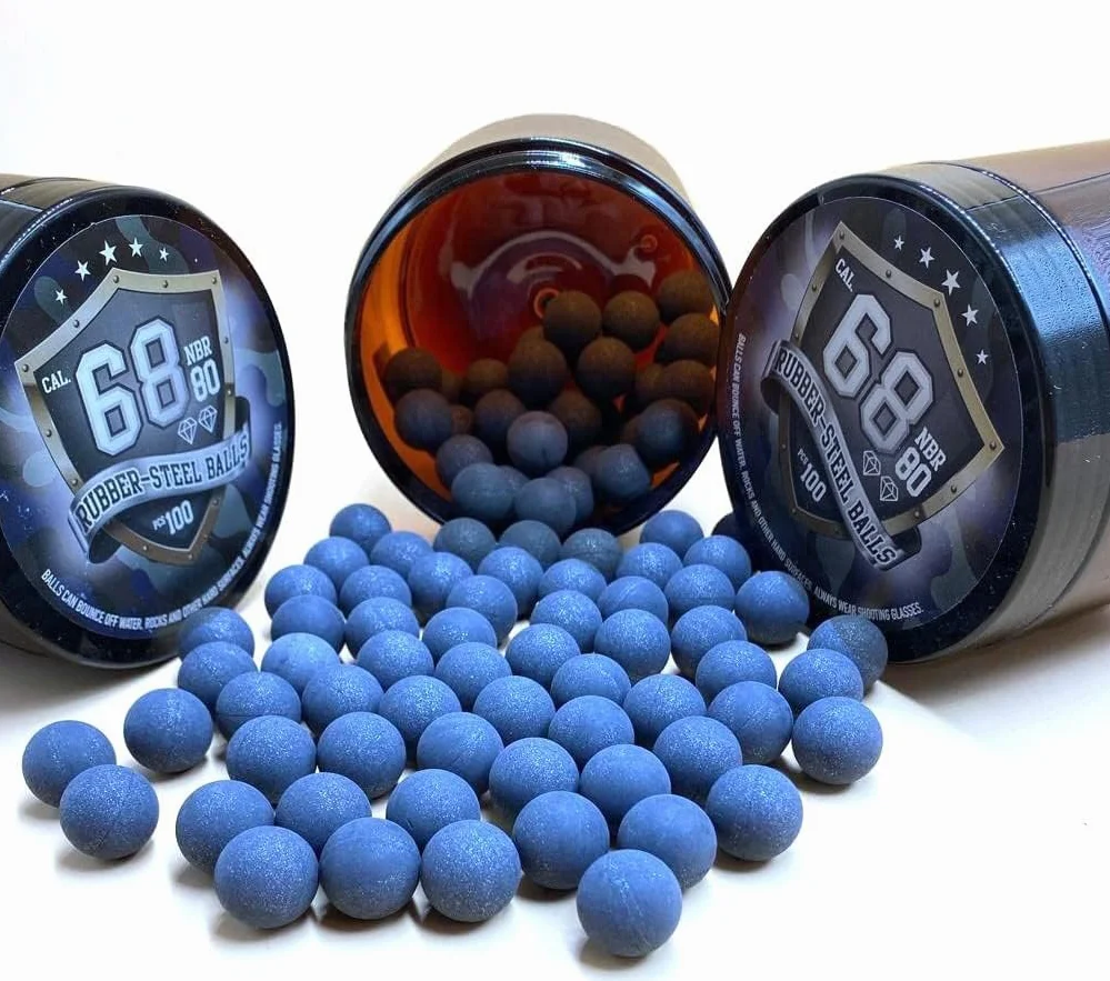 Bolas de Acero de Gomma Maciza Ram Paintball .68 Calibre Hard Paintballs 100 sztuk