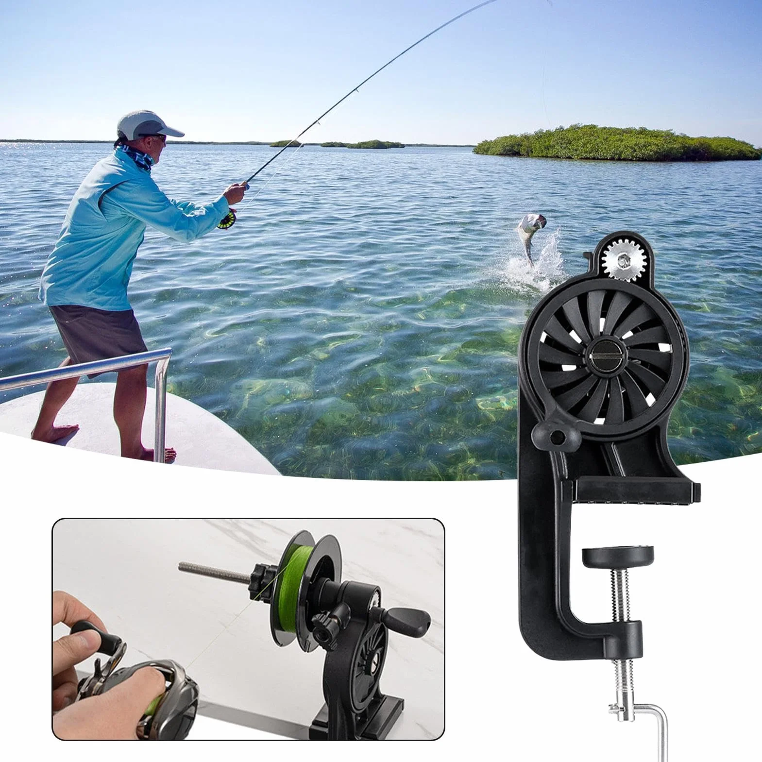 Wire Counter Reel Spooler, Fishing Reel Counter, Fishing Spooler, Fishing Lines Holder, Recreational Reel Spooler For Recreational Fishing Accessories Equipment, 25/10/10 Cm