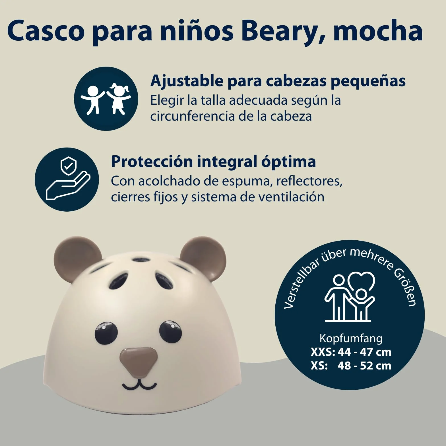 HUDORA Casco Infantil Beary Talla XXS para Bicicletas y Patinetes