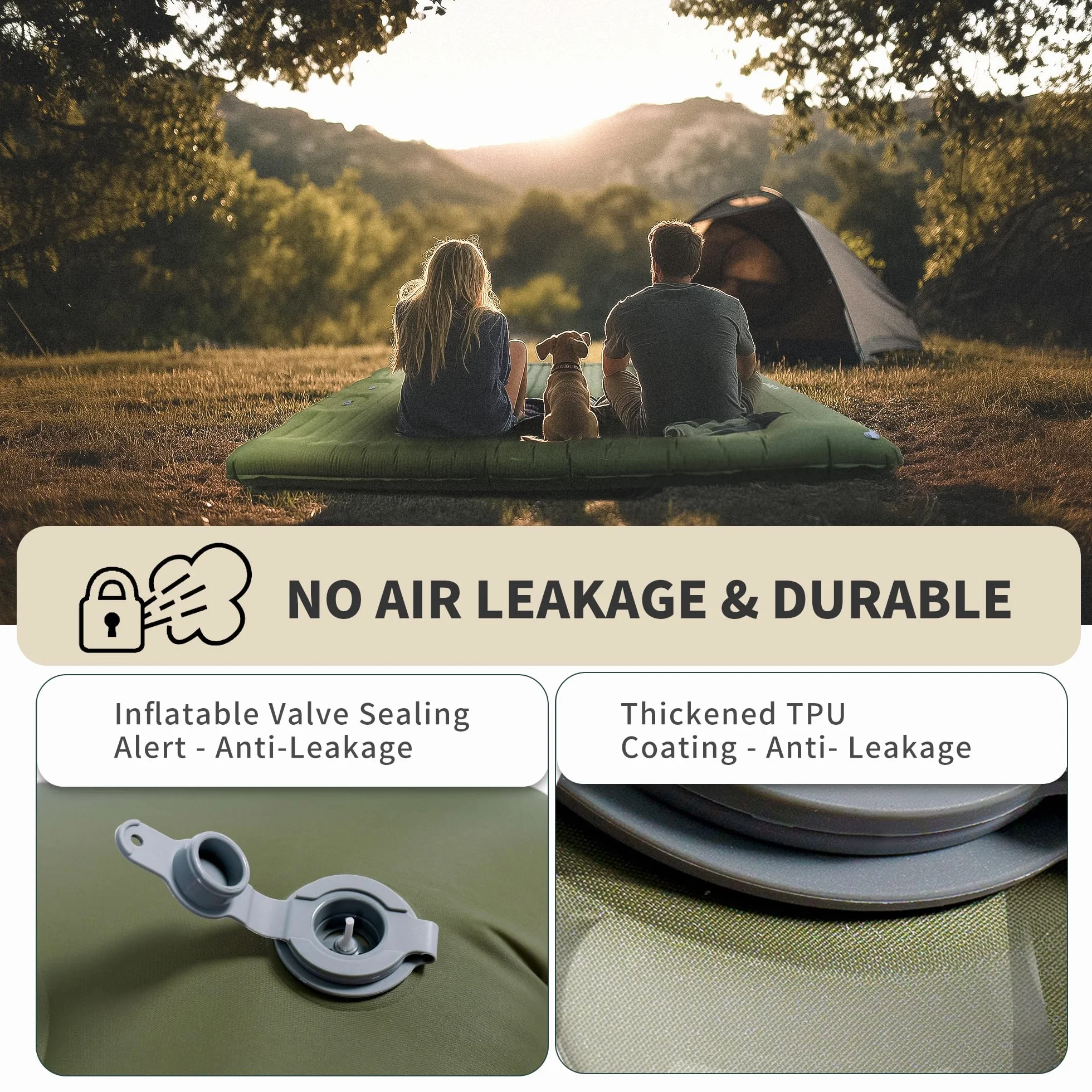 Colchón Hinchable de Aire 2 Personas 14CM Ultraligero para Camping