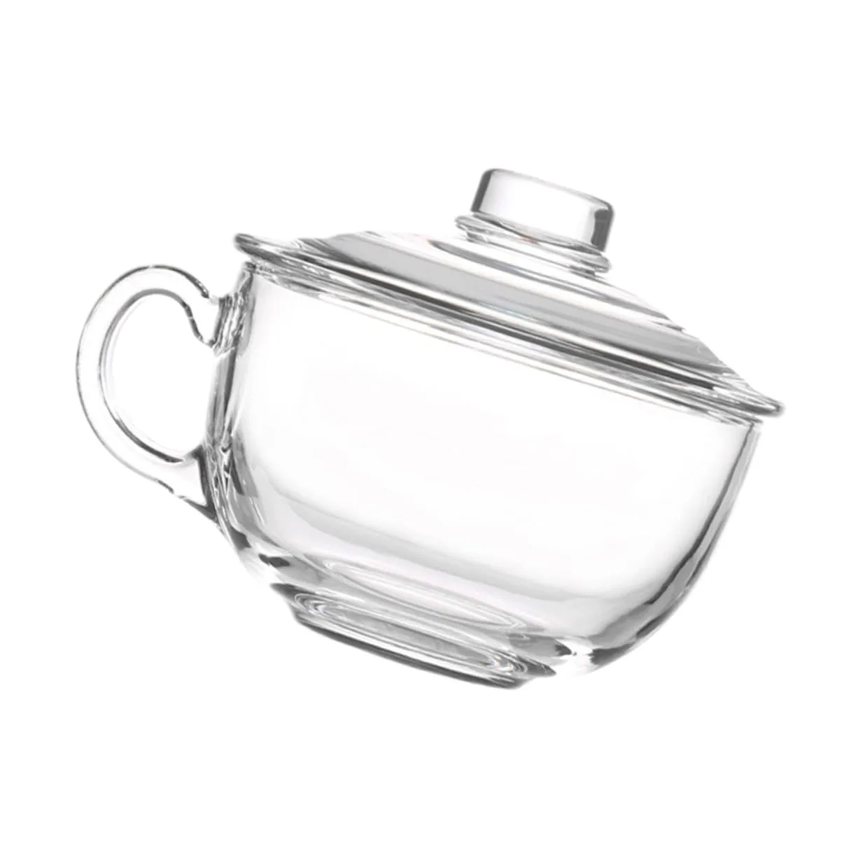 SHOWERORO Tazón de Vidrio Transparente con Tapa y Asa Cuenco para Ensalada Postre y Desayuno Resistente y Elegante para Uso Diario y Reuniones Familiares