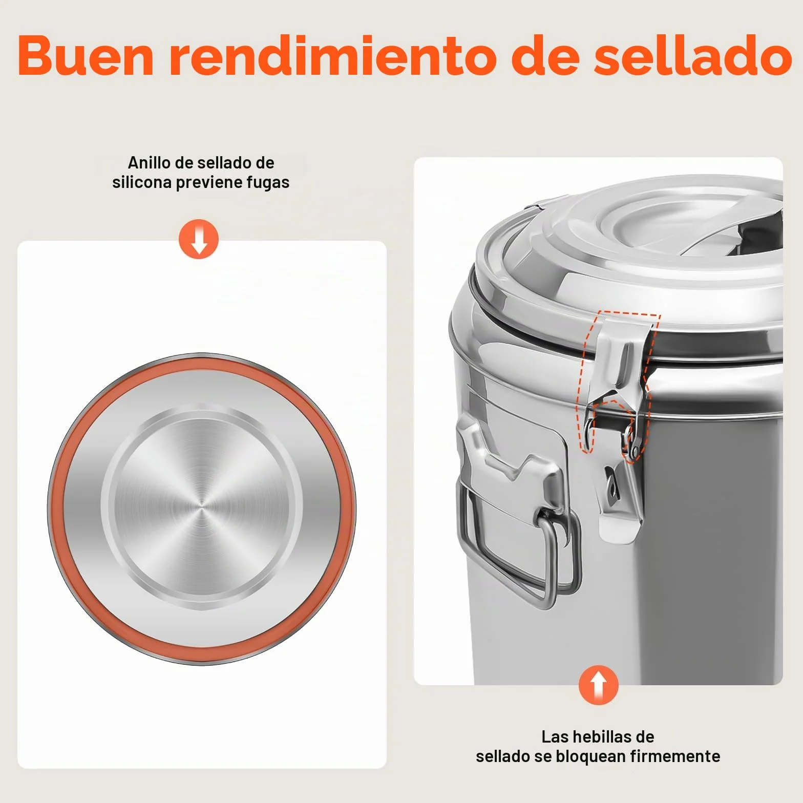 Recipiente de cereales de acero inoxidable 201, 14 l, cubo aislado con grifo, recipiente de transporte térmico de acero inoxidable para especies, fiestas y picnics