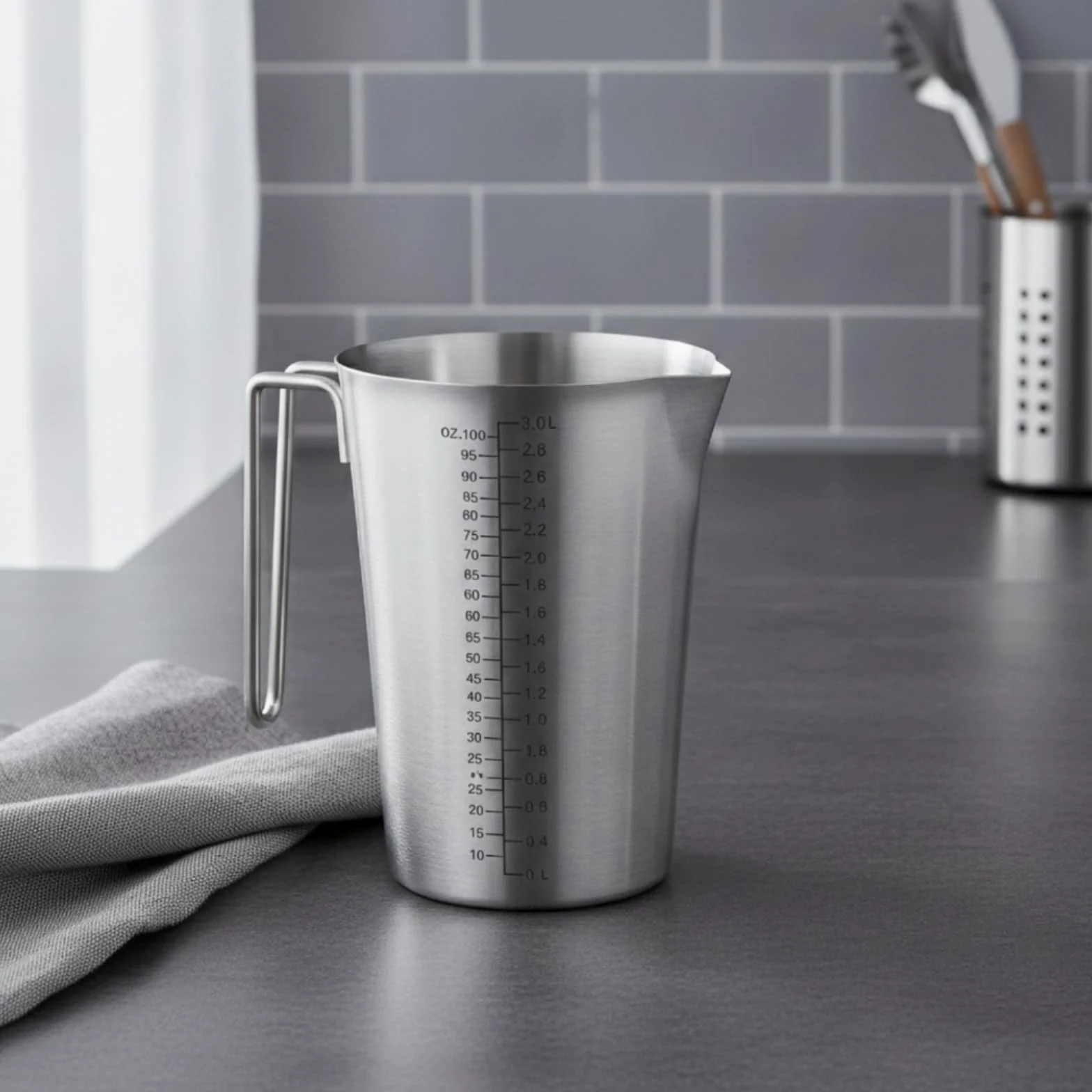 a Medidor Asa Ergonómico a Medidor Vertedor Inte Apilable Vaso Medidor Marcas Graduadas para Cafetería, 5L