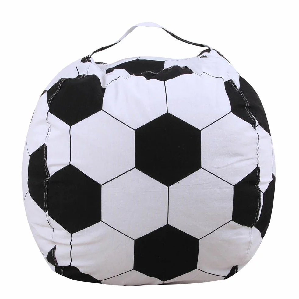 Puf de almacenamiento para juguetes de peluche, pelotas deportivas, funda de puf suave, para fútbol, voleibol, béisbol, bolsa de almacenamiento, juguetes de peluche para niños, 18 pulgadas