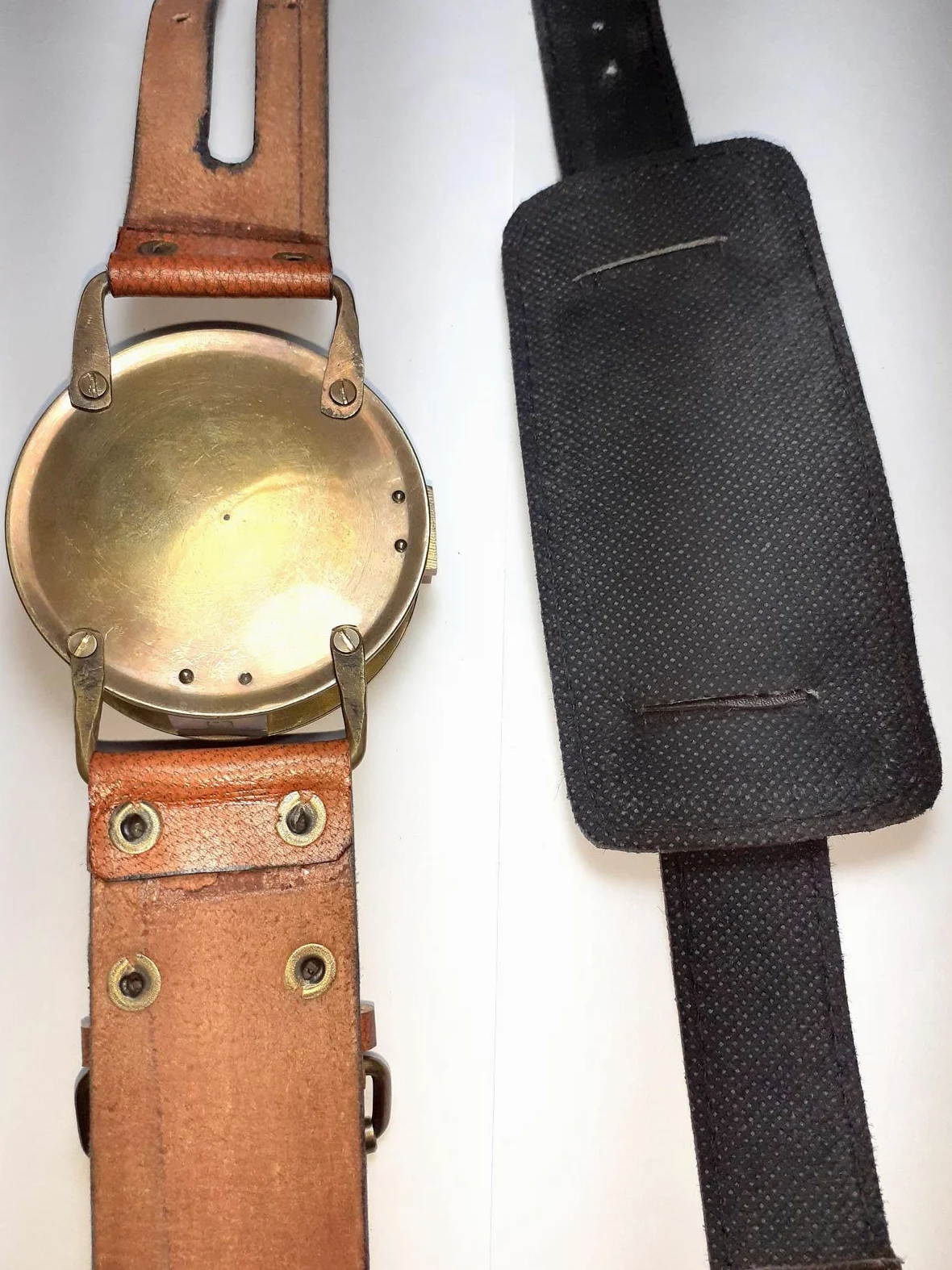 Reloj de pulsera Steampunk con brújula de latón y reloj de sol con correa de cuero, reloj solar de aprox. 15.4 x 6.4 x 2.9 pulgadas, Marrón, Antiguo