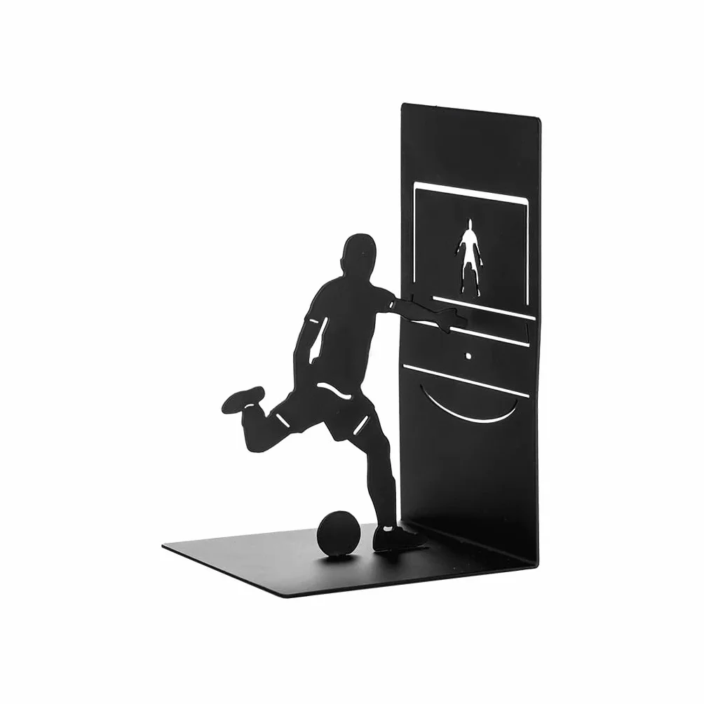 Balvi Sujetalibros Goal Kick Color Negro Soporte para Libros de estantería con Jugador de fútbol Meta