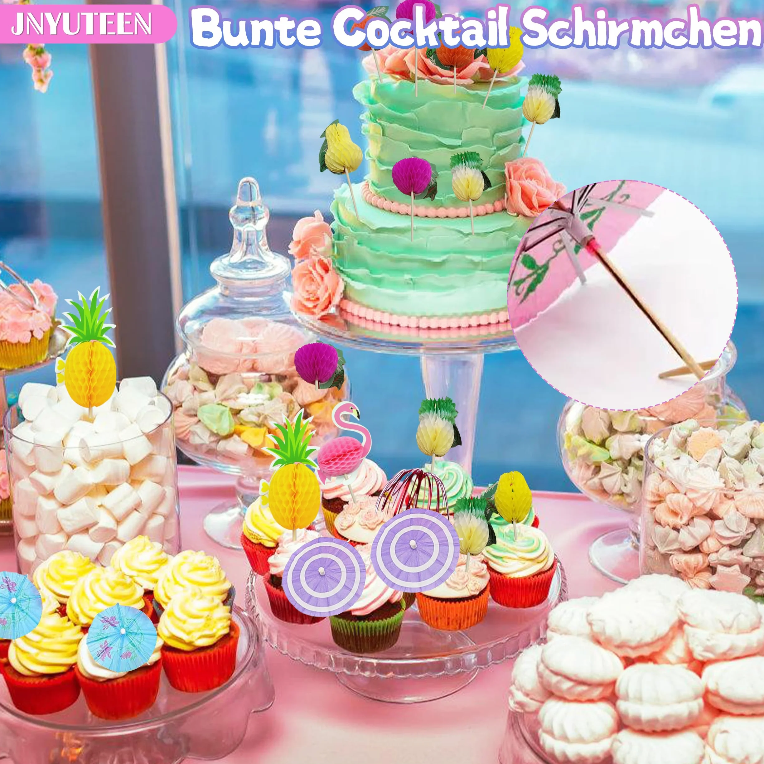 120 Piezas Decoración de Cóctel, 6 Estilos Decoración para Cócteles, Sombrillas de Cóctel Palos de Fuegos Palillos de Cóctel para Fiestas Recepción de Boda Bebidas Adorno de Tarta