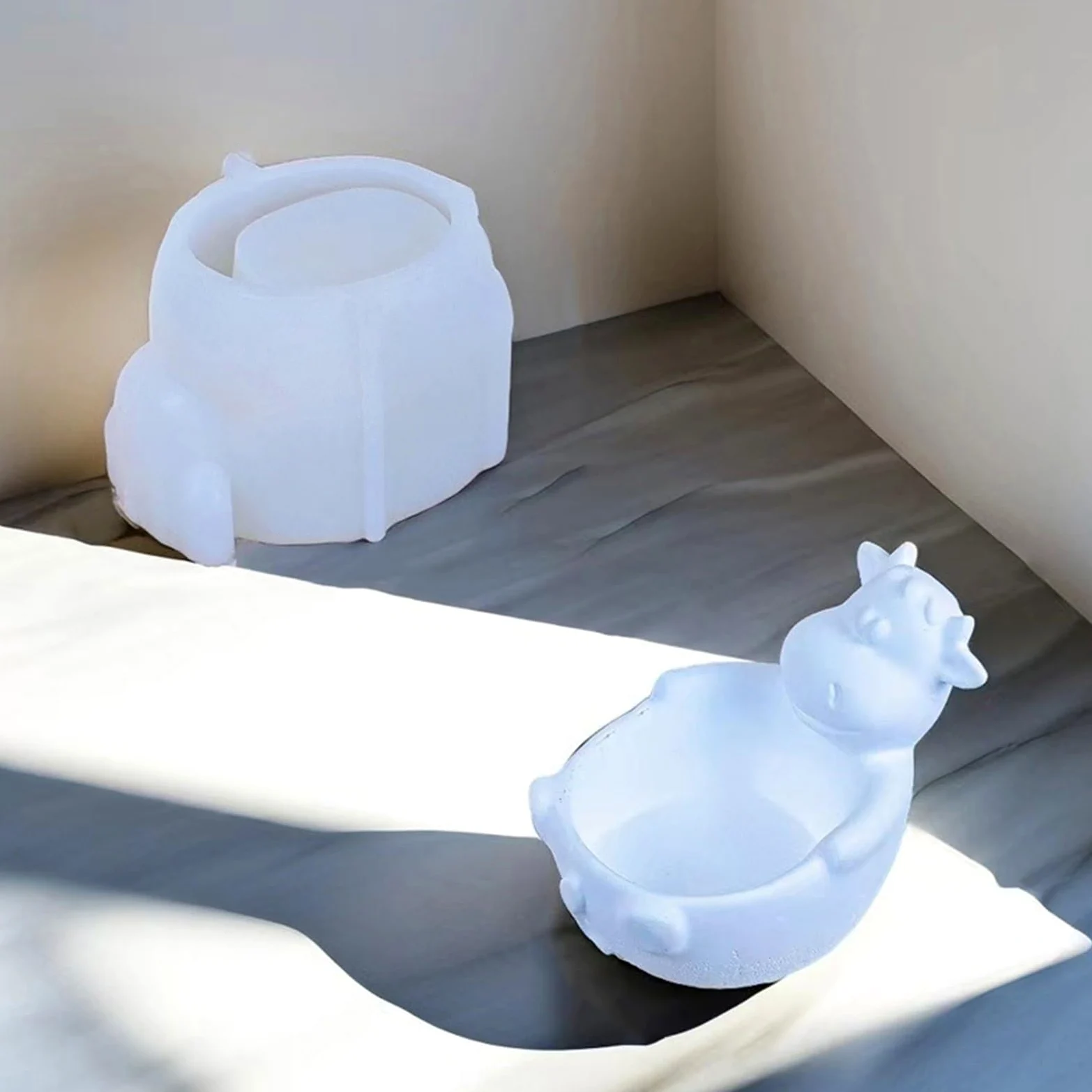 Moldes de silicona hechos a mano para macetas, moldes de silicona con forma de animal, ideales para macetas de flores