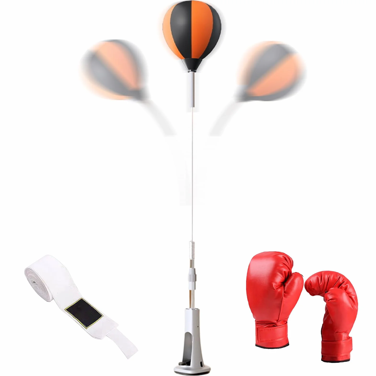 Saco de boxeo de pie para adultos ajustable, kit de entrenamiento de coordinación ojo-mano