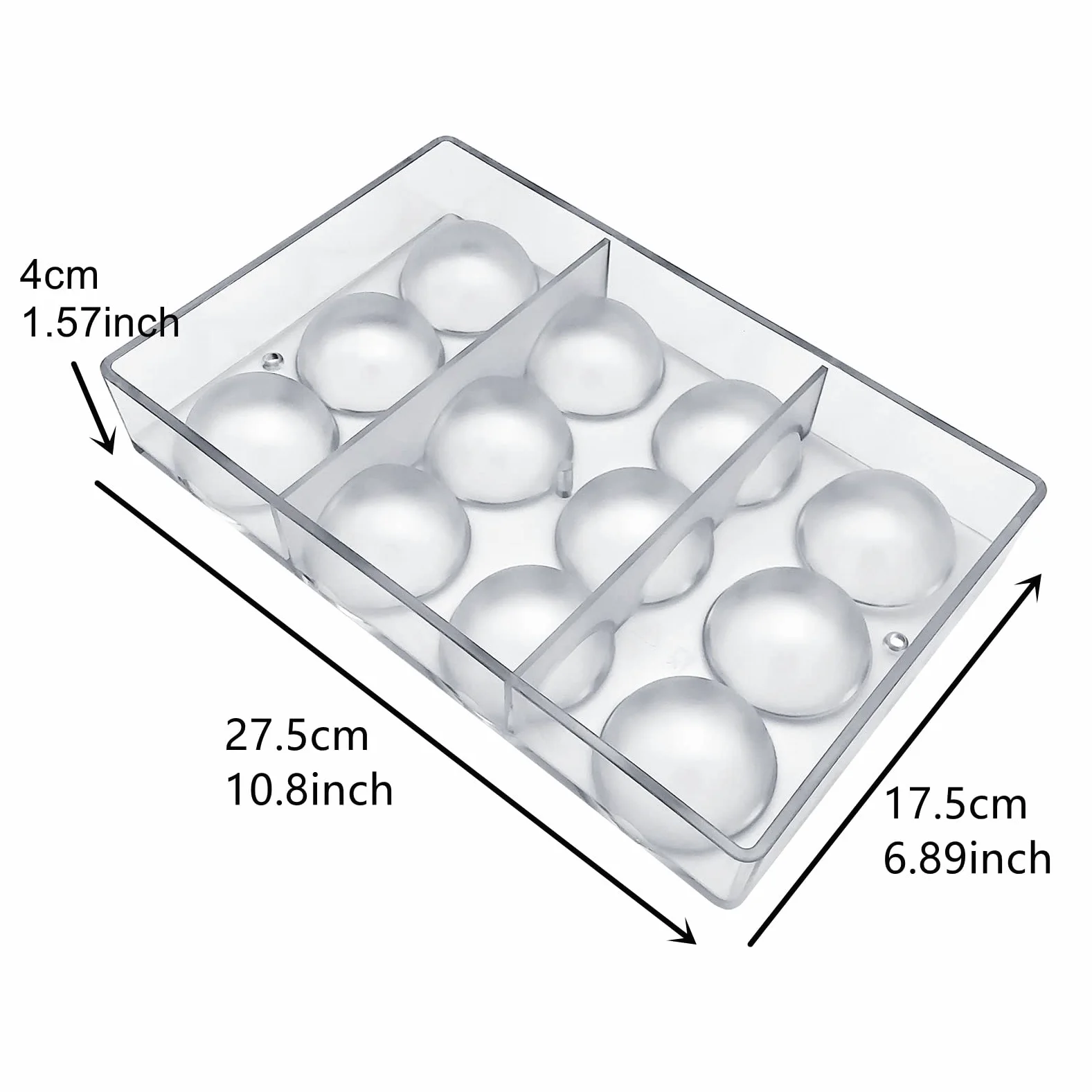 Goldbaking Molde de chocolate con forma de bola de policarbonato - Molde de chocolate caliente (medio 5,1 cm)
