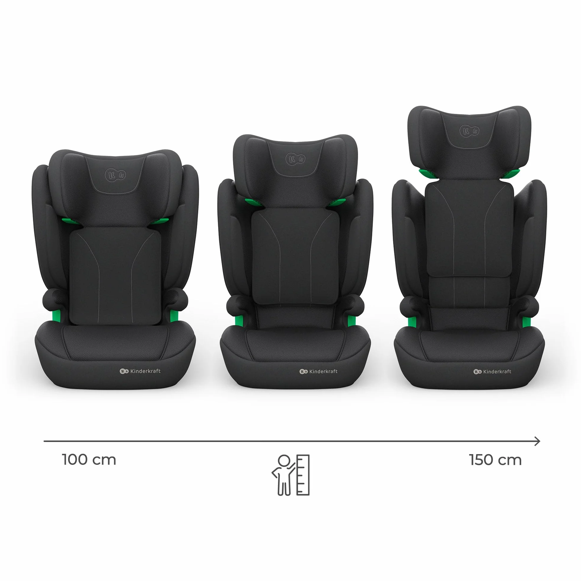 Kinderkraft JUNIOR FIX 2 PRO silla de coche 100-150 cm ISOFIX Negro