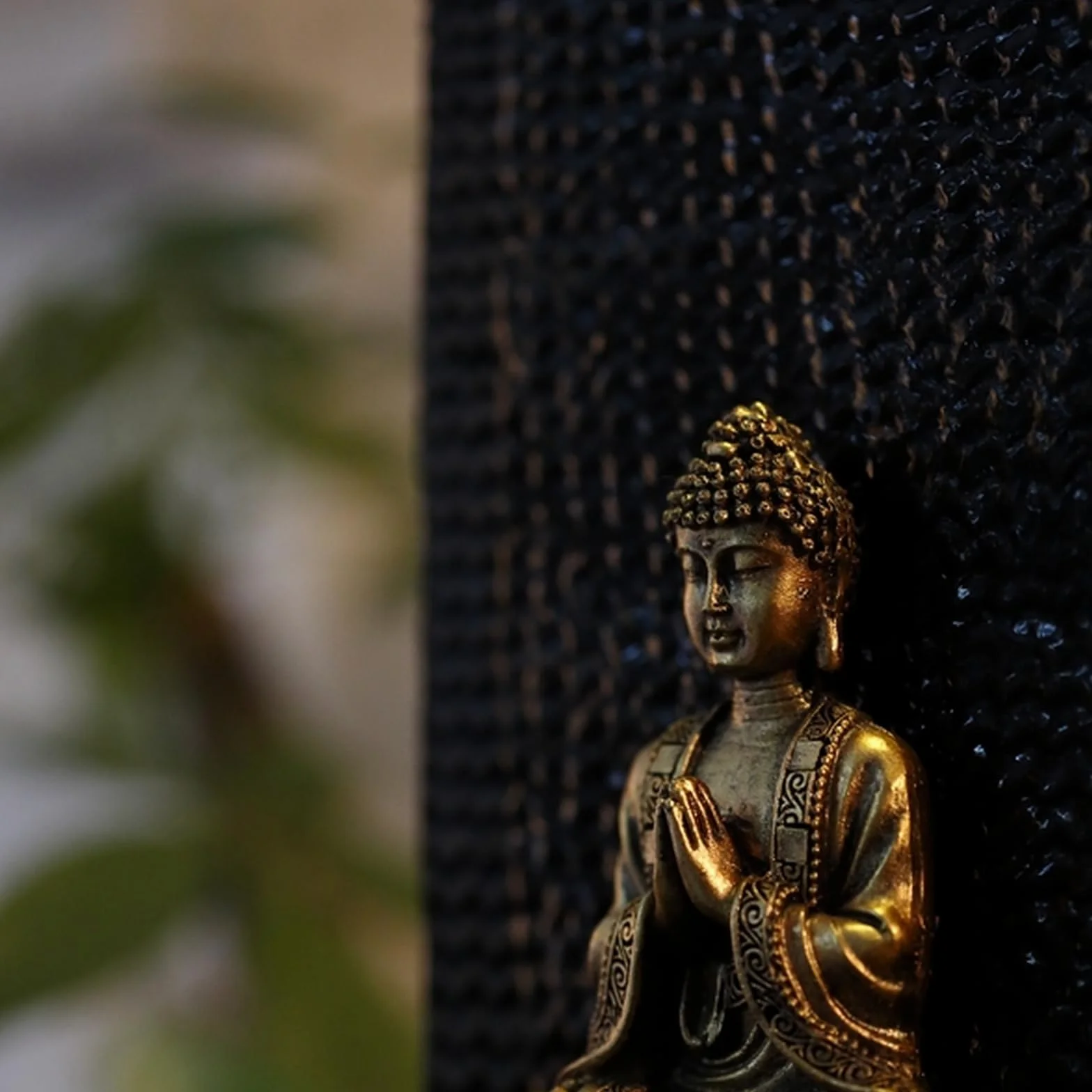 Zen'Light Zenitude Fuente de poliresina Negra 31 x 31 x 42 cm