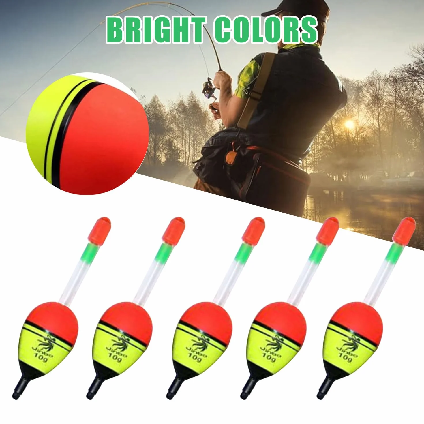 MagiSel Flotadores de Pesca EVA 10g Bobber para Pesca Nocturna Lucio Perca