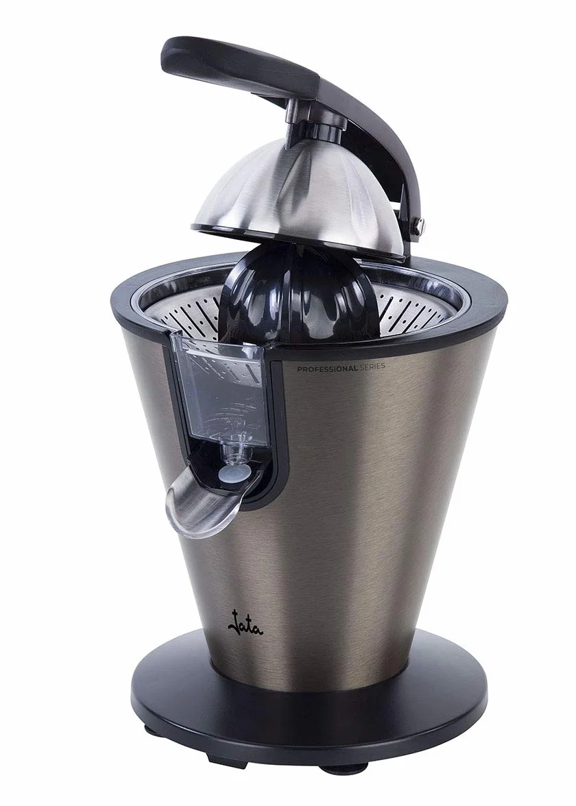 Jata EX1057 - Exprimidor eléctrico de brazo de acero inoxidable. Filtro regulador de pulpa. Extracción continua. Sistema antigoteo. Desmontable. Fácil limpieza. 300 W de potencia. Silencioso.