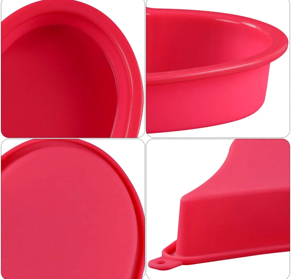 Juego de moldes de silicona de 3 capas con forma de corazón (8 pulgadas), bandeja para hornear para día romántico, para tartas multicapa, tartas, tartas y quiches; 7A3