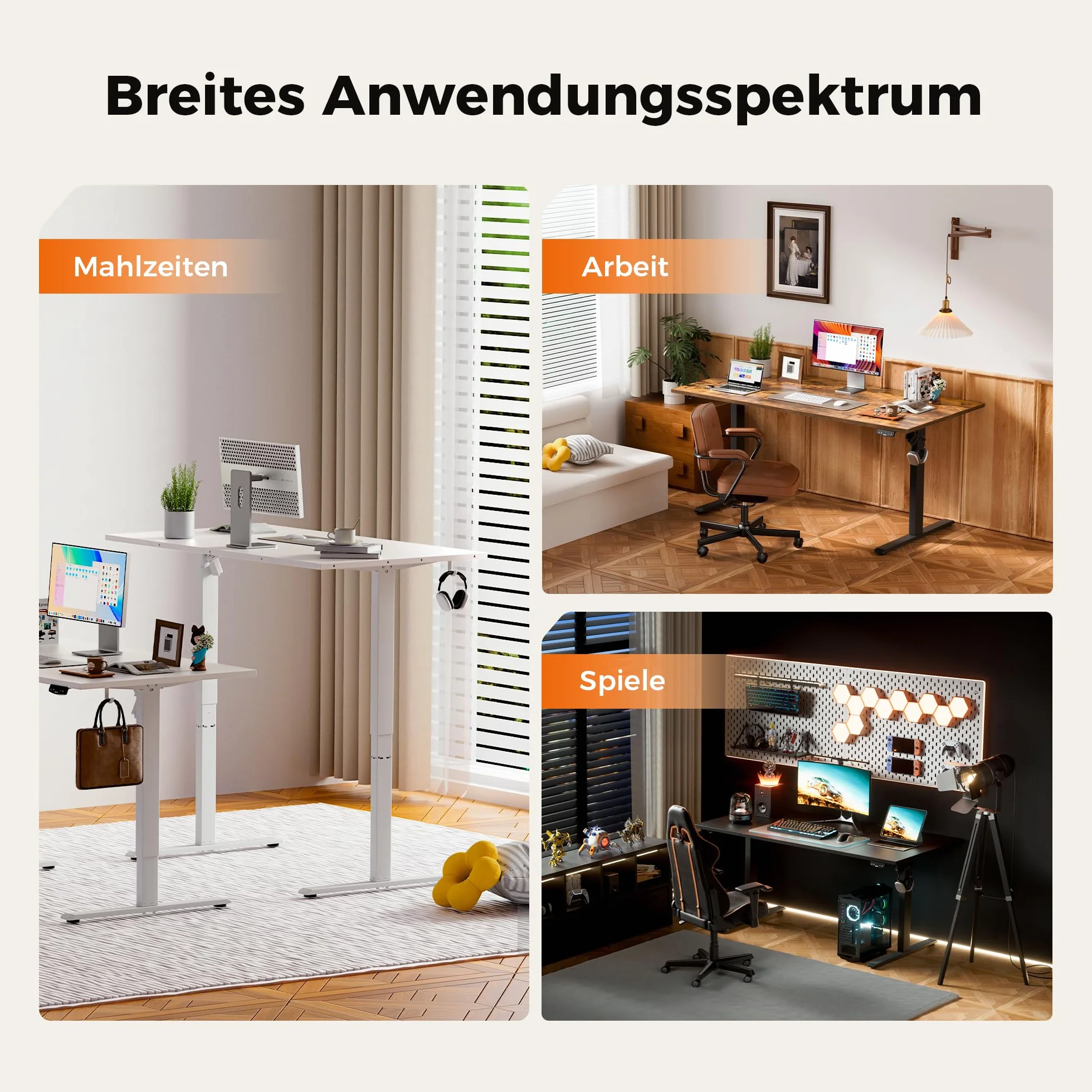 Agilestic - Escritorio Eléctrico Regulable en Altura 120x80 cm, Mesa de Pie o Asiento con Función de Memoria, Mesa de Computadora Ajustable en Altura, Escritorio para Juegos con Tablero de Cuatro