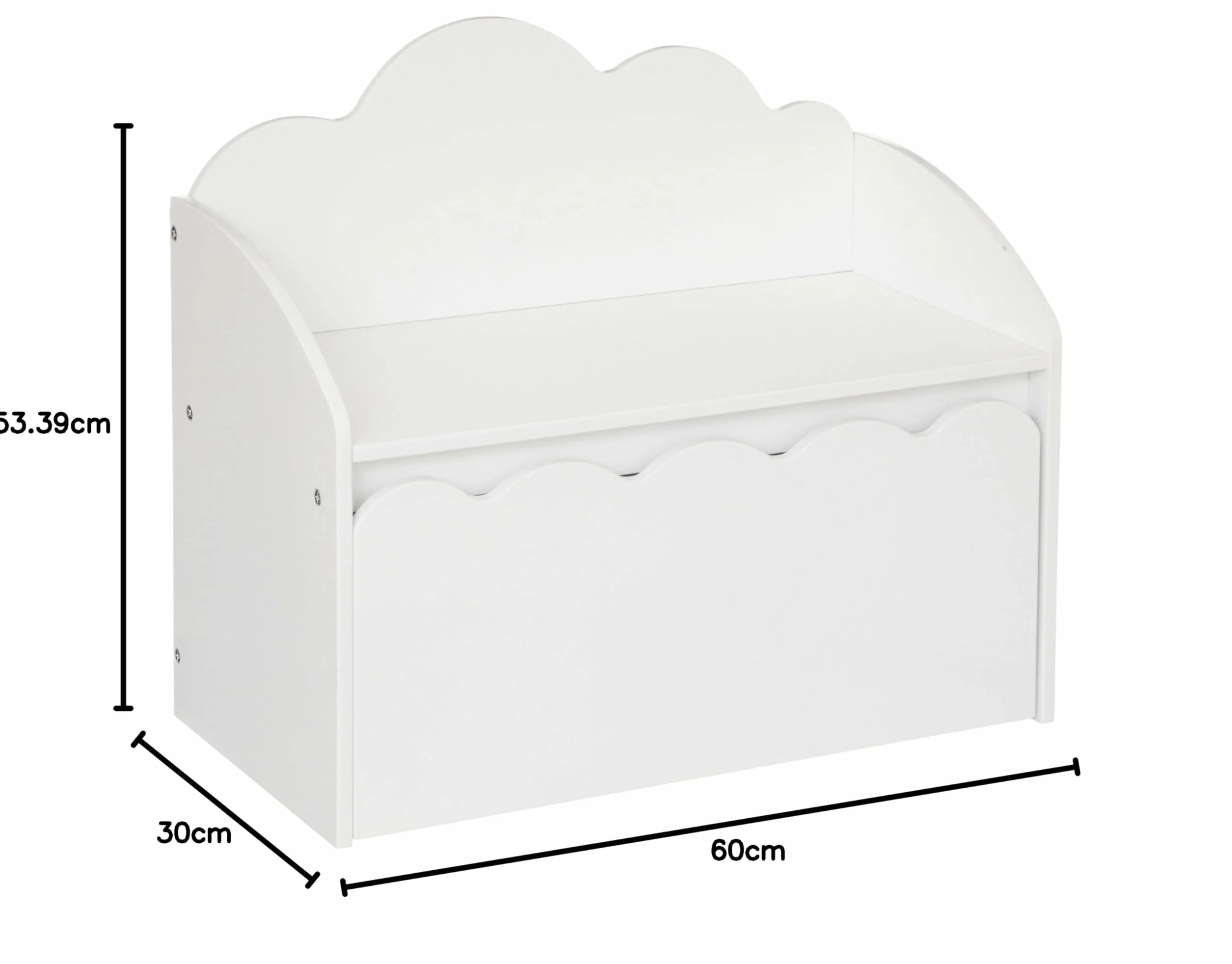 Miroytengo Baúl Banco Infantil con Cajón Almacenaje Interior Blanco 60 cm