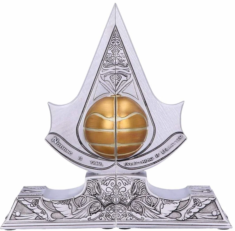 Nemesis Now Sujetalibros de Resina con Licencia Oficial de Assassin'S Creed Apple of Eden, Plateado, 18,5 cm