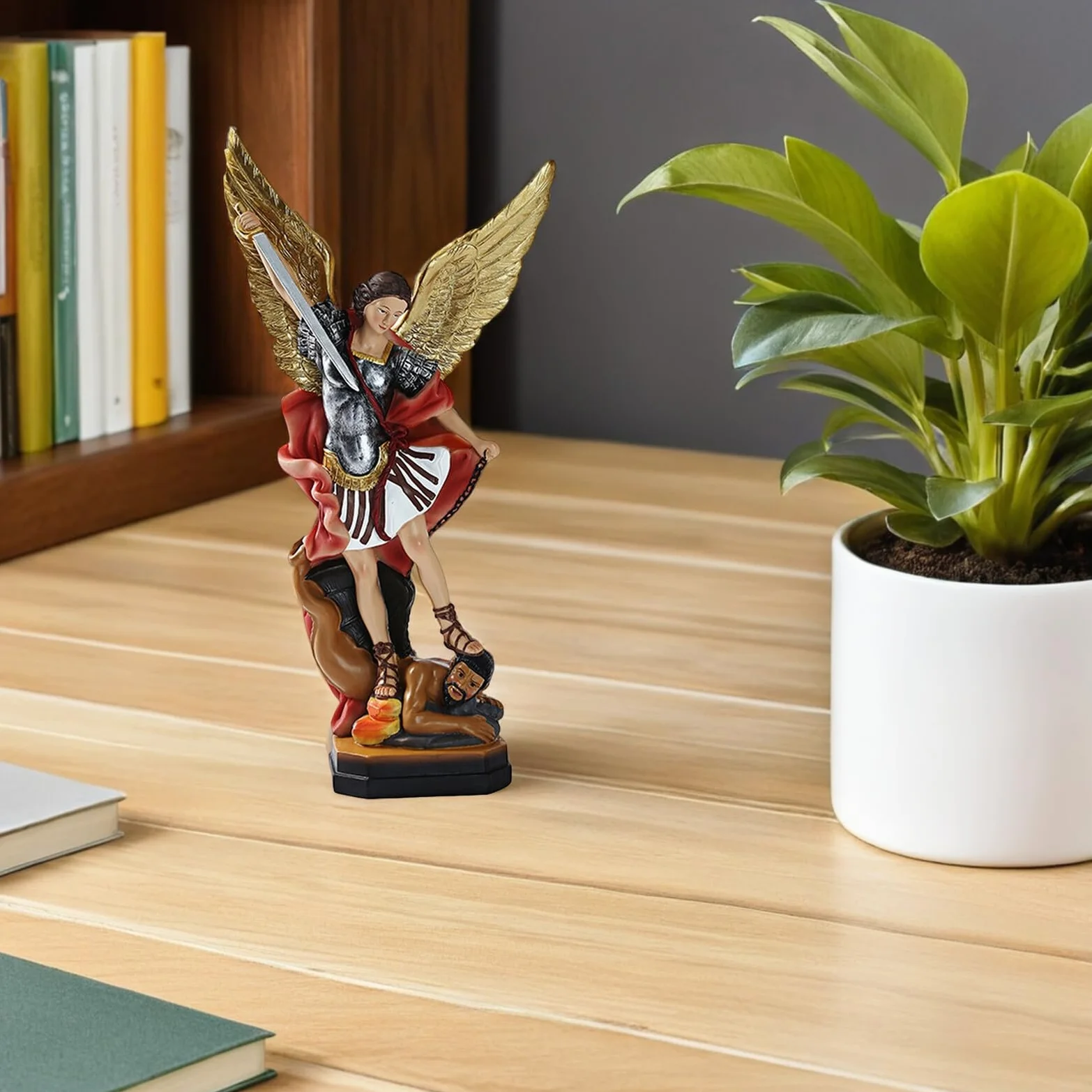 Garneck Figurita de Estatua de Demonio Matador El Mensajero Arcángel Figurita Decorativa Estatua Decoración del Hogar