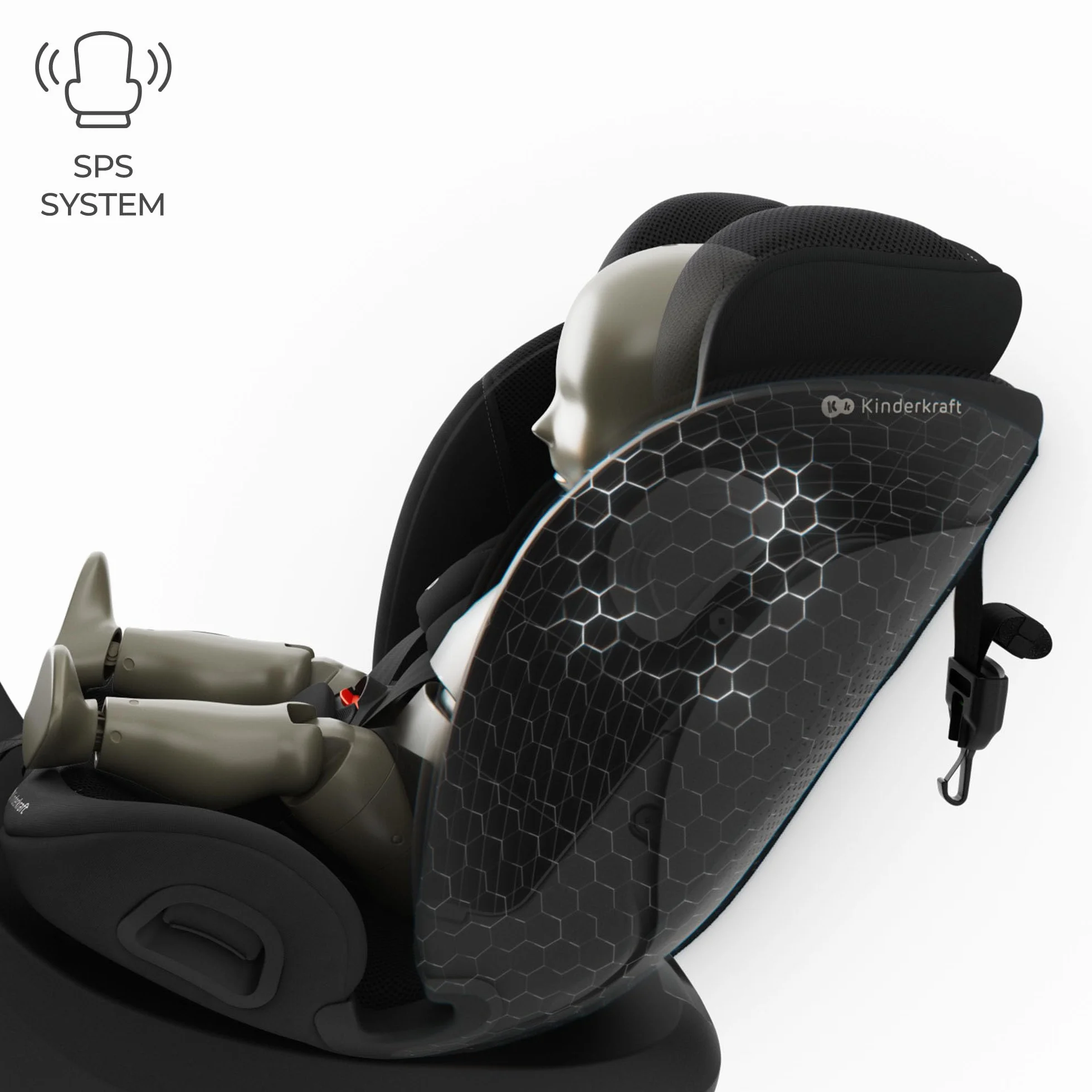 Kinderkraft I-GROW 2 PRO Silla de coche I-SIZE 40-150 cm Isofix 360º Grupo 0+/1/2/3 0-36 kg Negro