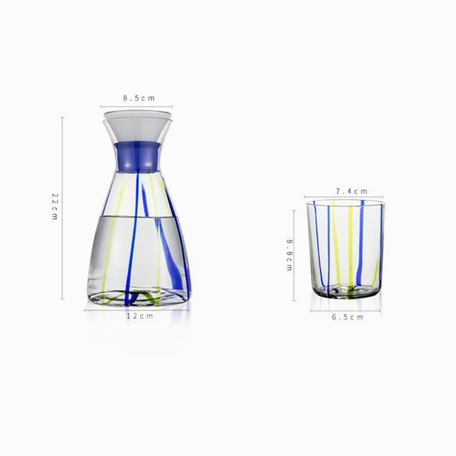 Jarras Agua Hervidor de vidrio frío con 4 tazas de agua fría clara jarra de jarra de jarra de jarra de jarra de bebidas for bebidas conjuntos de botella de agua con tapa Jarra de Té Helado(Color:Green