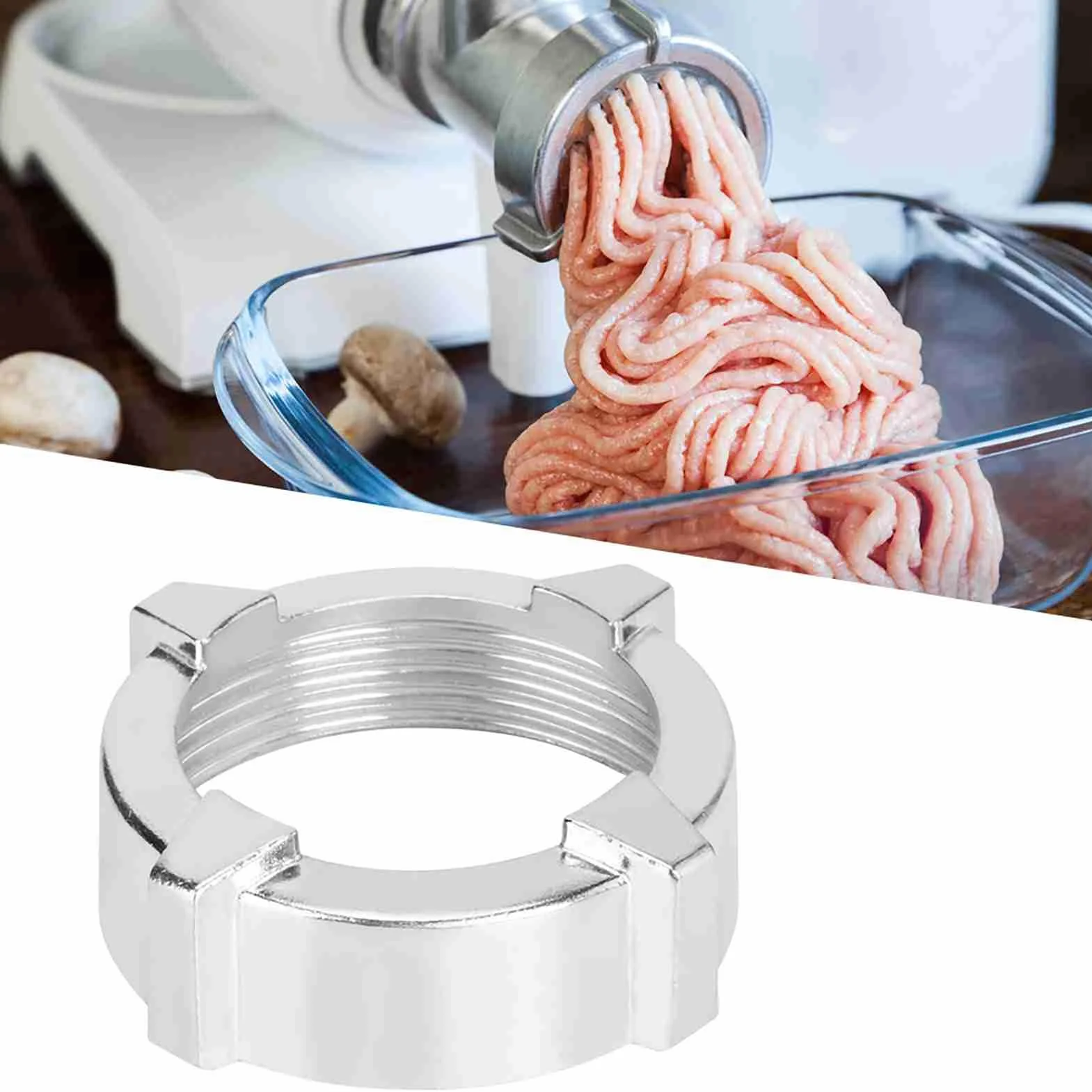 SEAFRONT Tuerca de Repuesto para Picadora de Carne Acero Inoxidable Desmontaje Simple Piezas Accesorio Compatible con la Mayoría de Marcas
