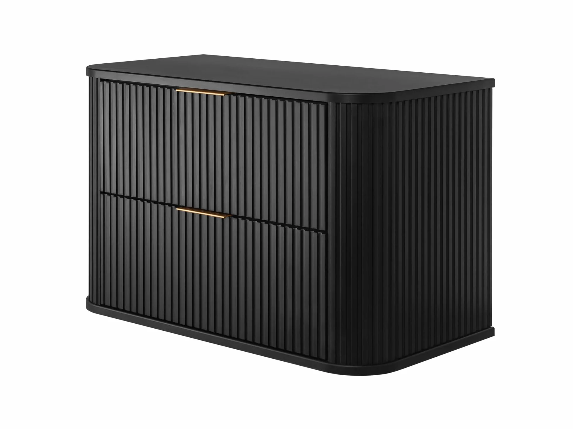 Mueble de baño Negro con Tirador Dorado, 80,4 x 51,7 x 41,5 cm