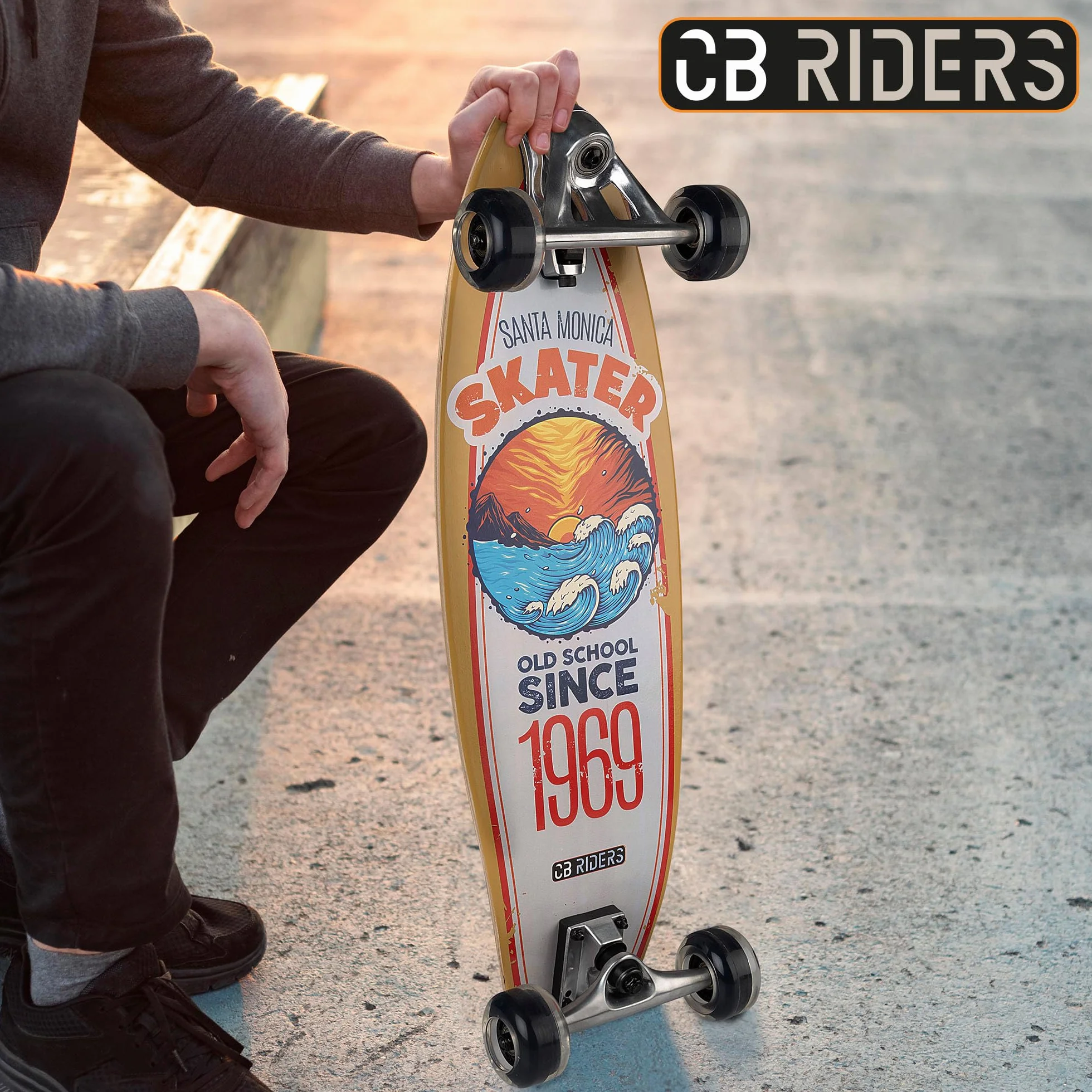 COLORBABY CB Riders Monopatín Skateboard Madera Eje Aluminio Antideslizante 4 Ruedas PU 100 kg Regalo 6 años